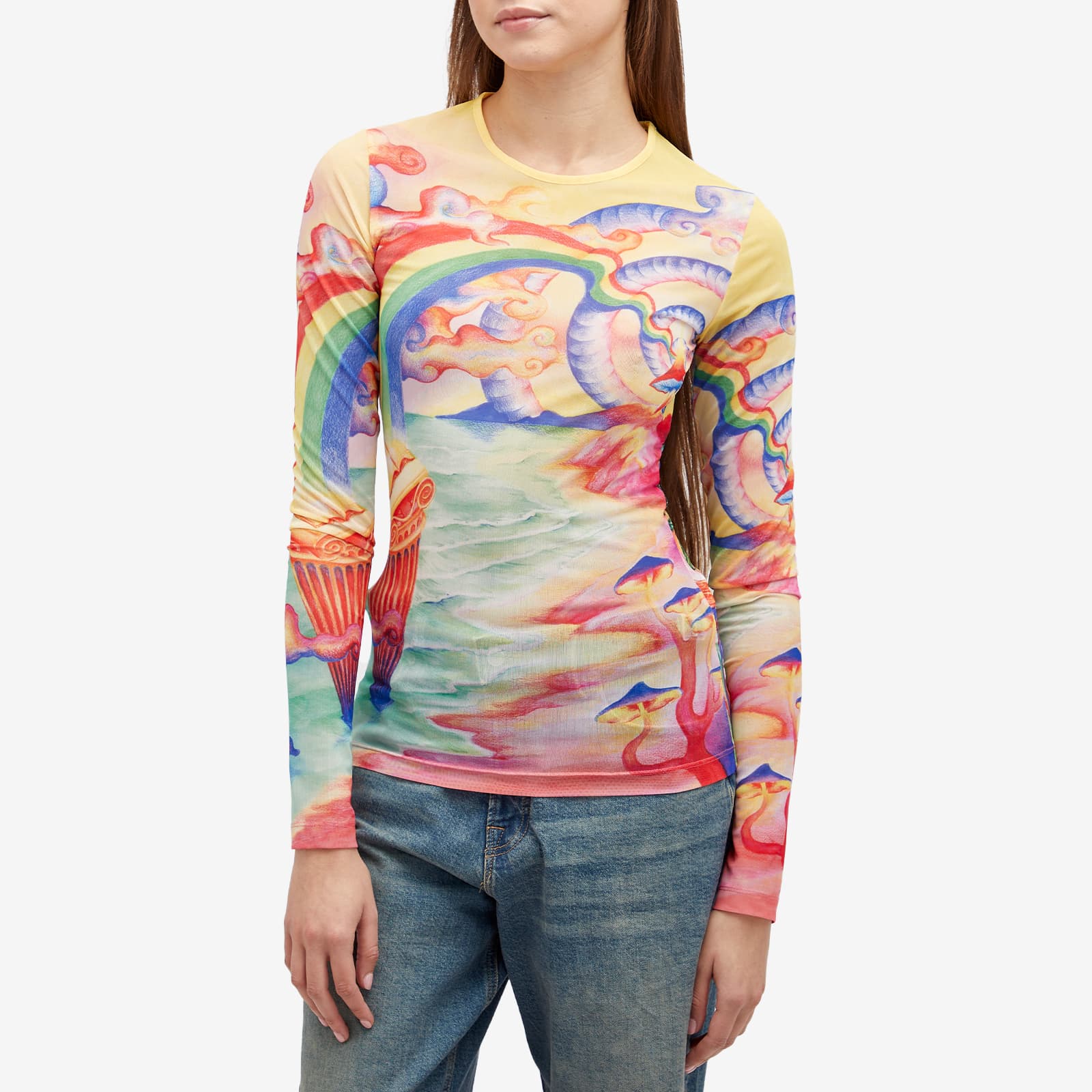 Casablanca Printed Mesh Top