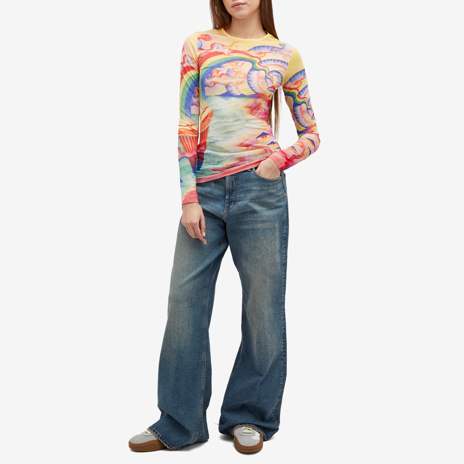Casablanca Printed Mesh Top
