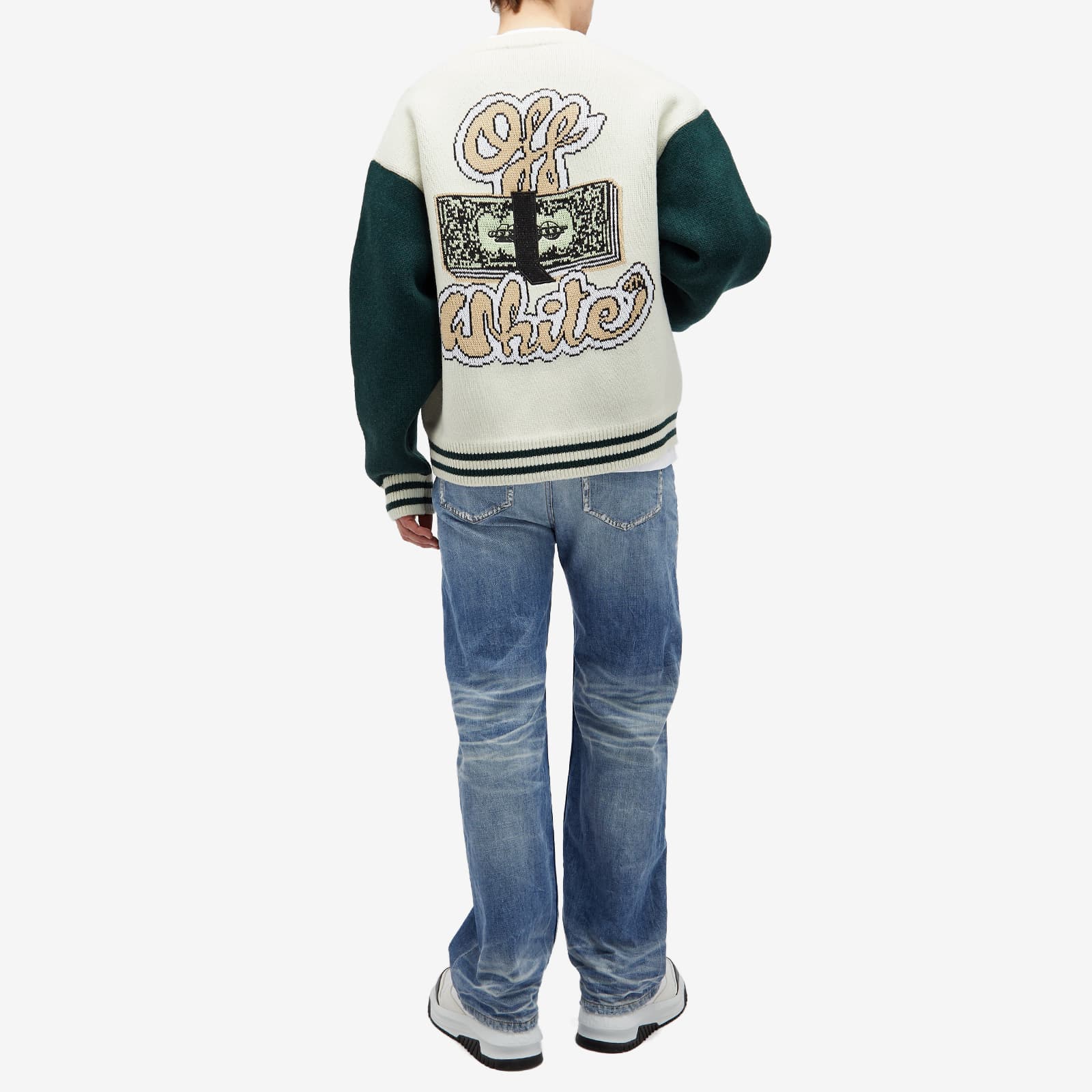 Off-White Crystal Cash Varsity Knitted Cardigan