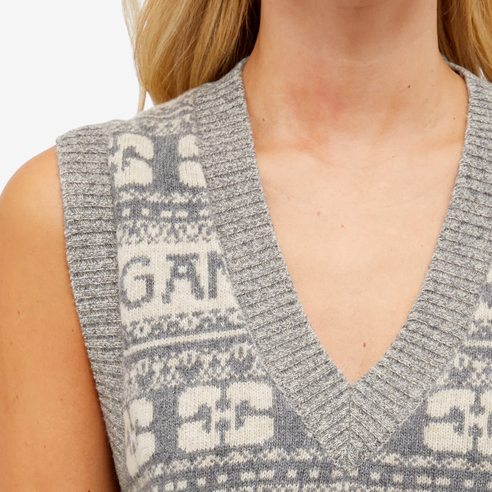 Ganni Graphic Soft Wool Mix Vest main image 1