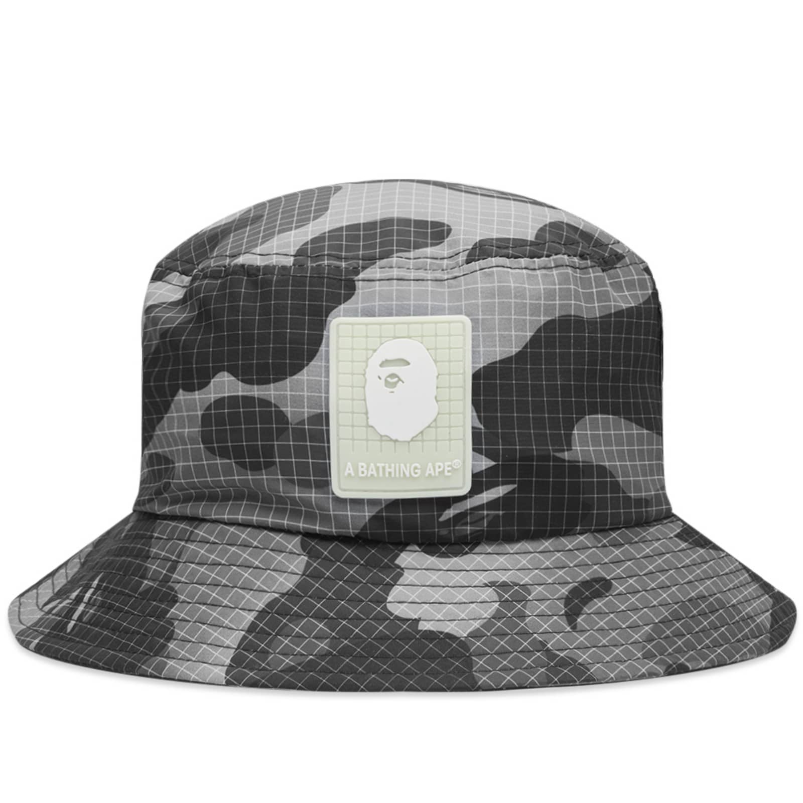 A Bathing Ape Grid Camo Bucket Hat Black END. (GB)