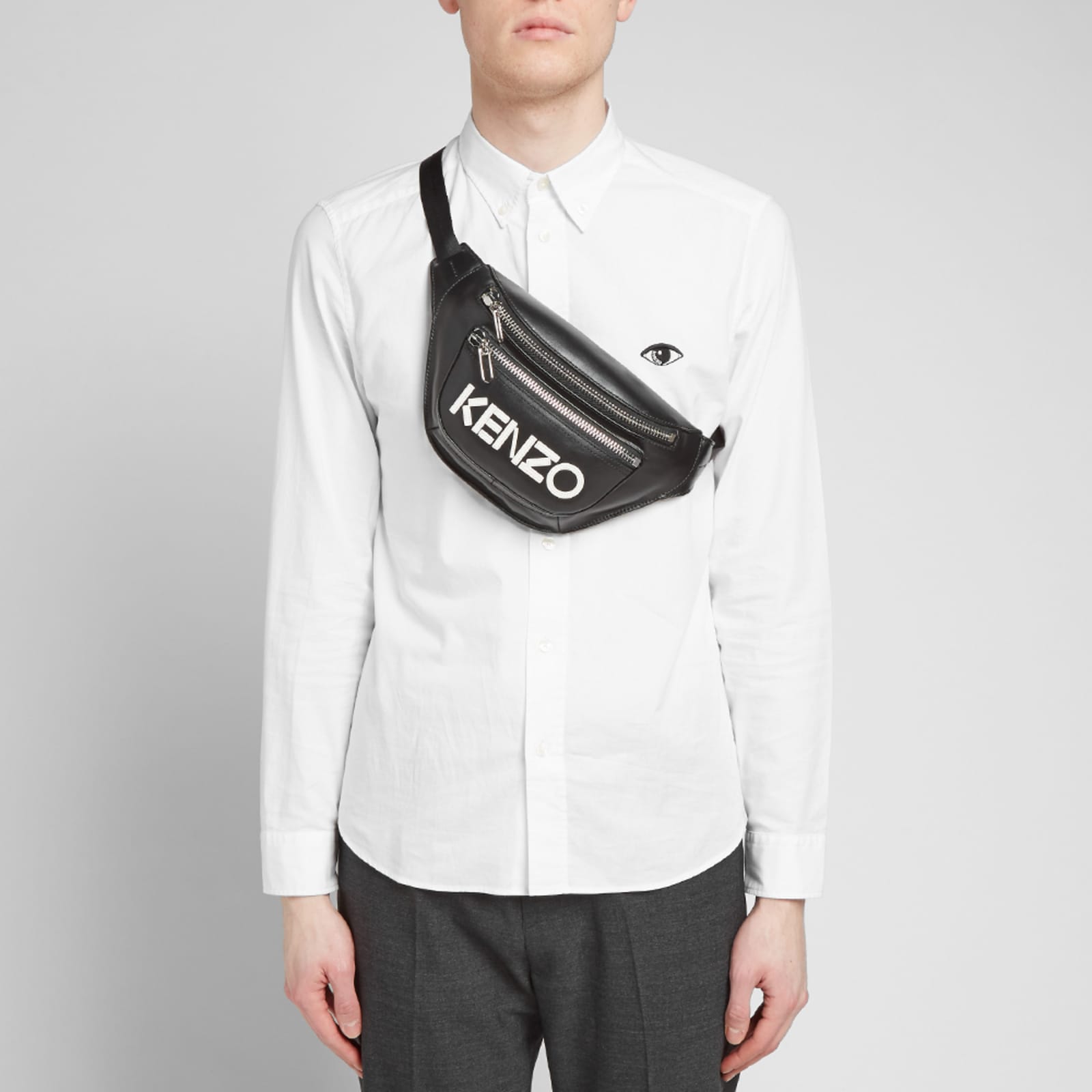 Kenzo Leather Logo Waist Bag Black END. (UK)