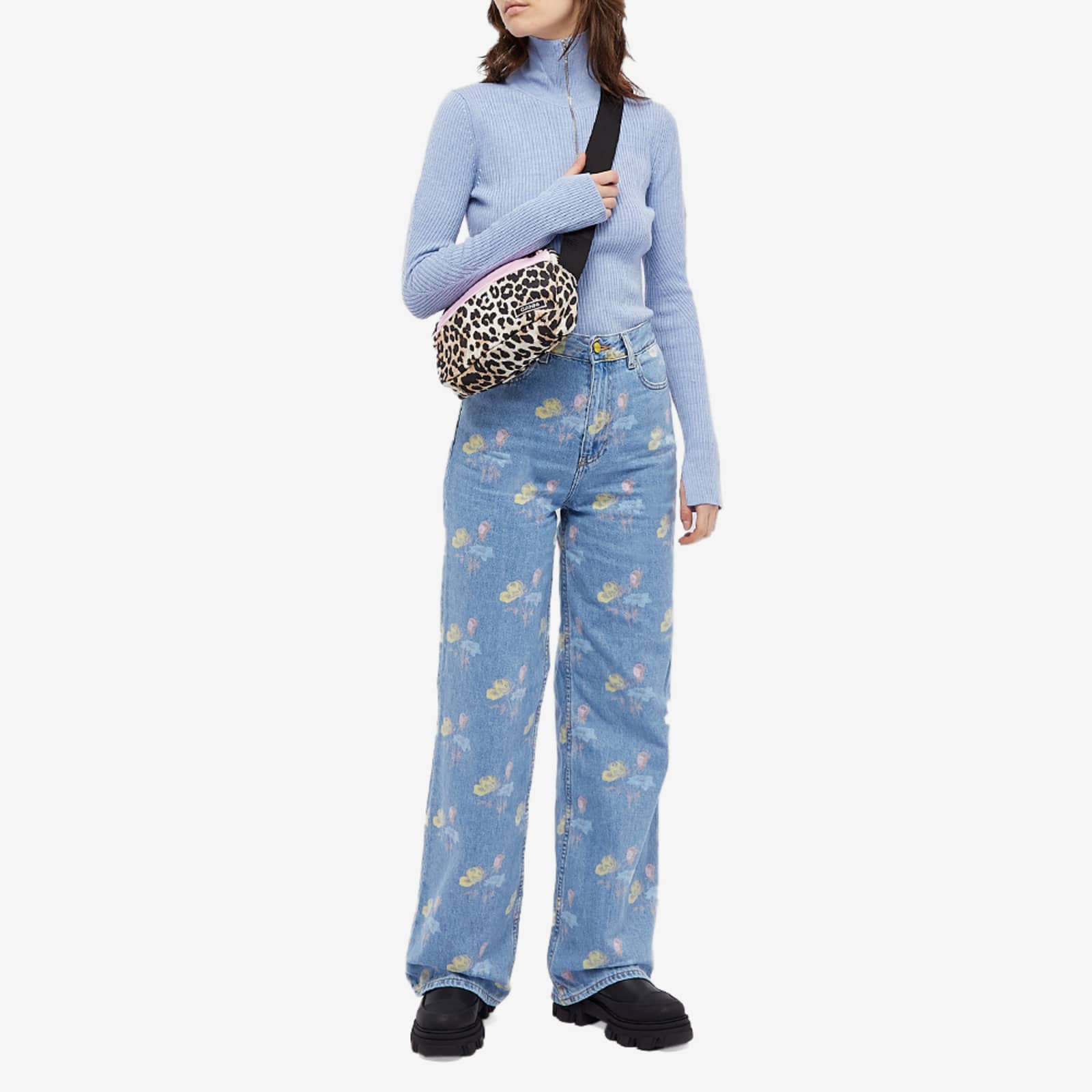 GANNI Leopard Print Cross Body Bag Leopard END.