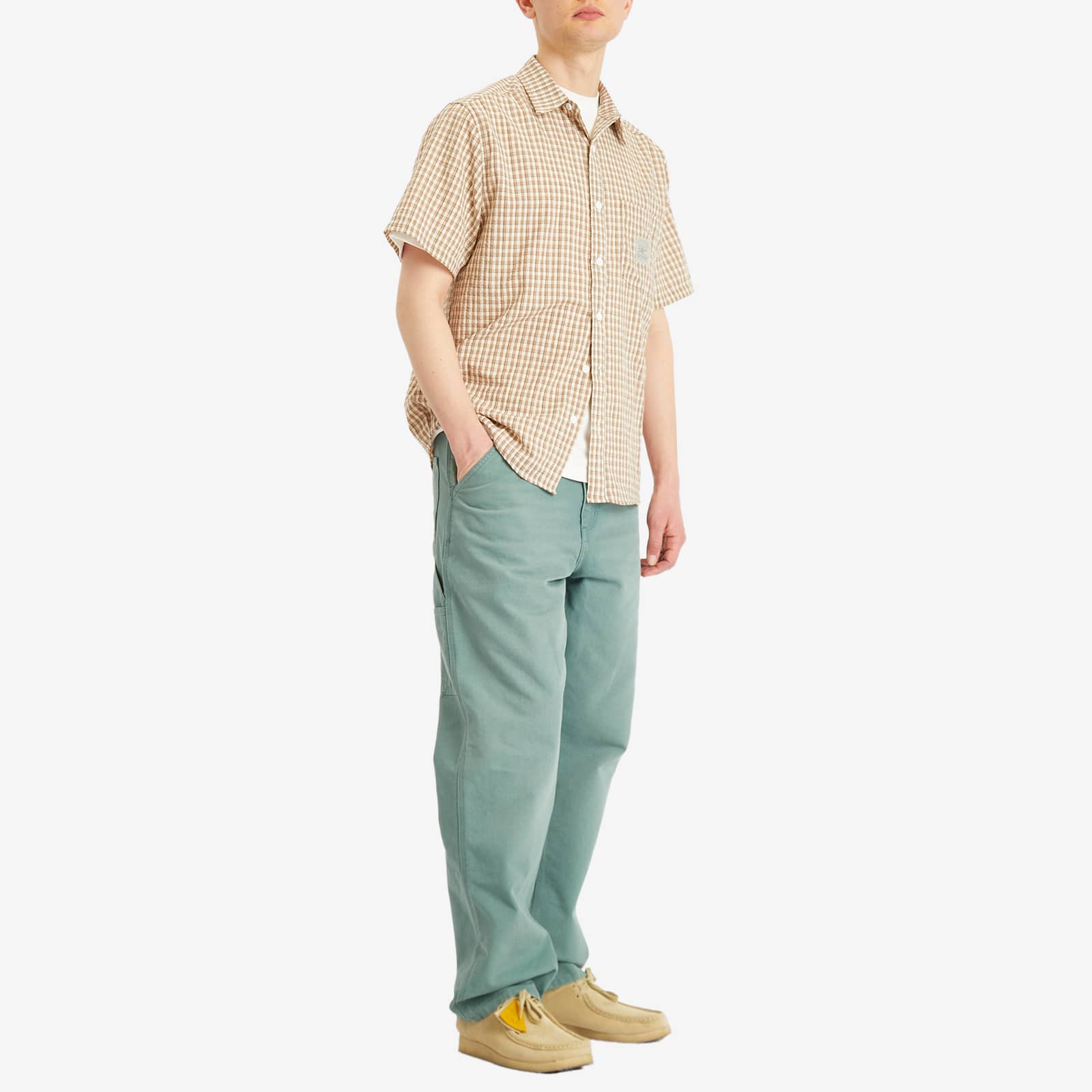 Carhartt WIP Single Knee Pants - Silver Pine Stone Canvas