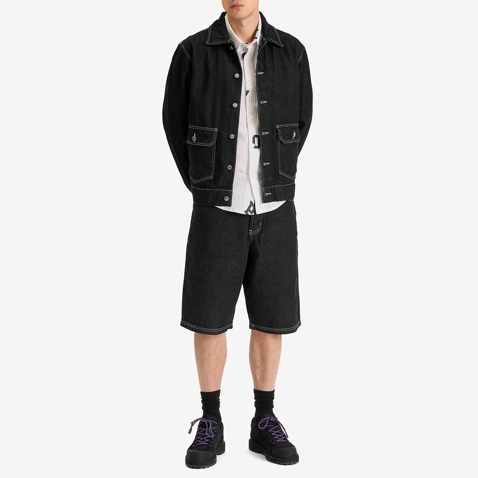 Pop Trading Company DRS Denim Shorts - Black Denim