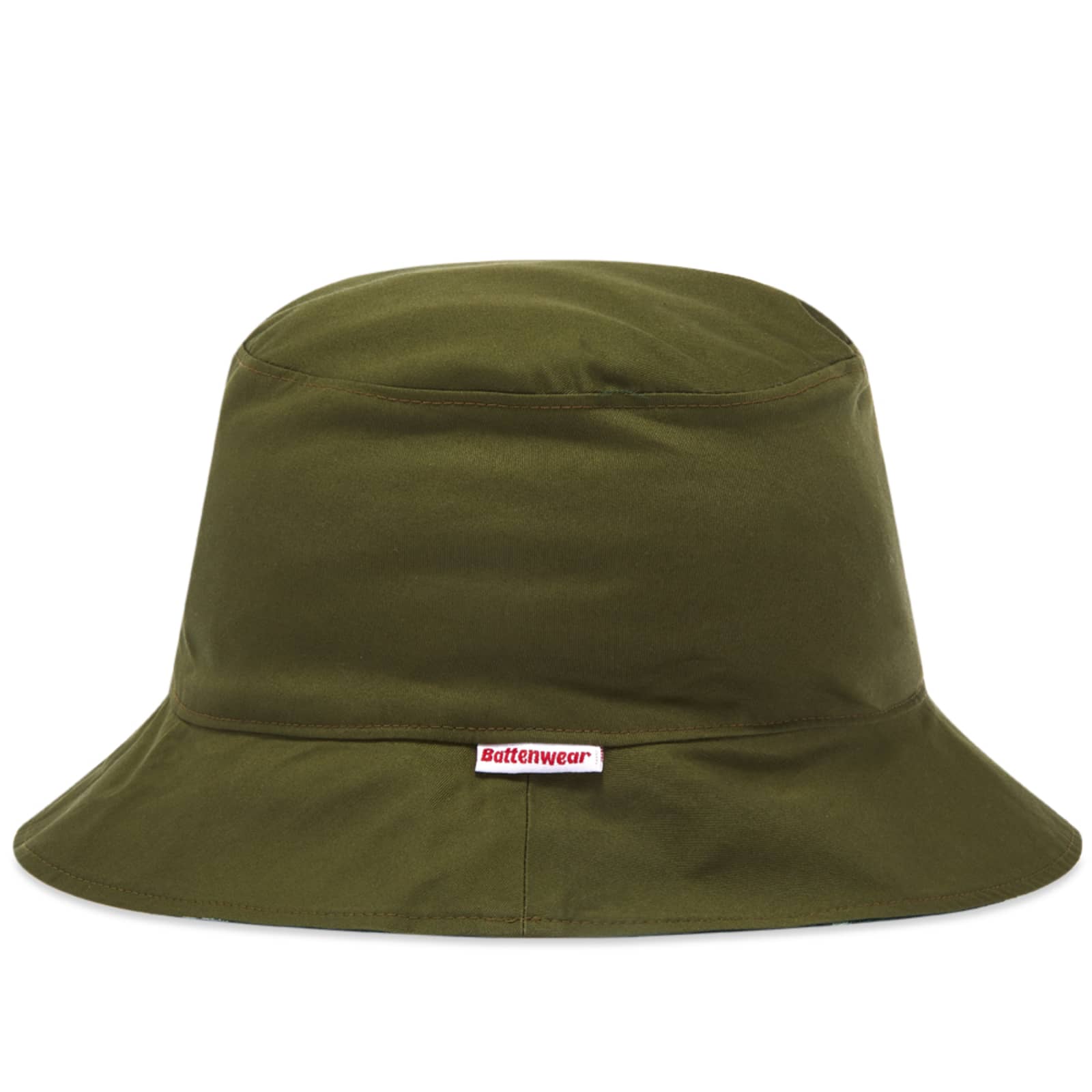 Battenwear Reversible Bucket Hat Olive & Green Ikat END. (GB)