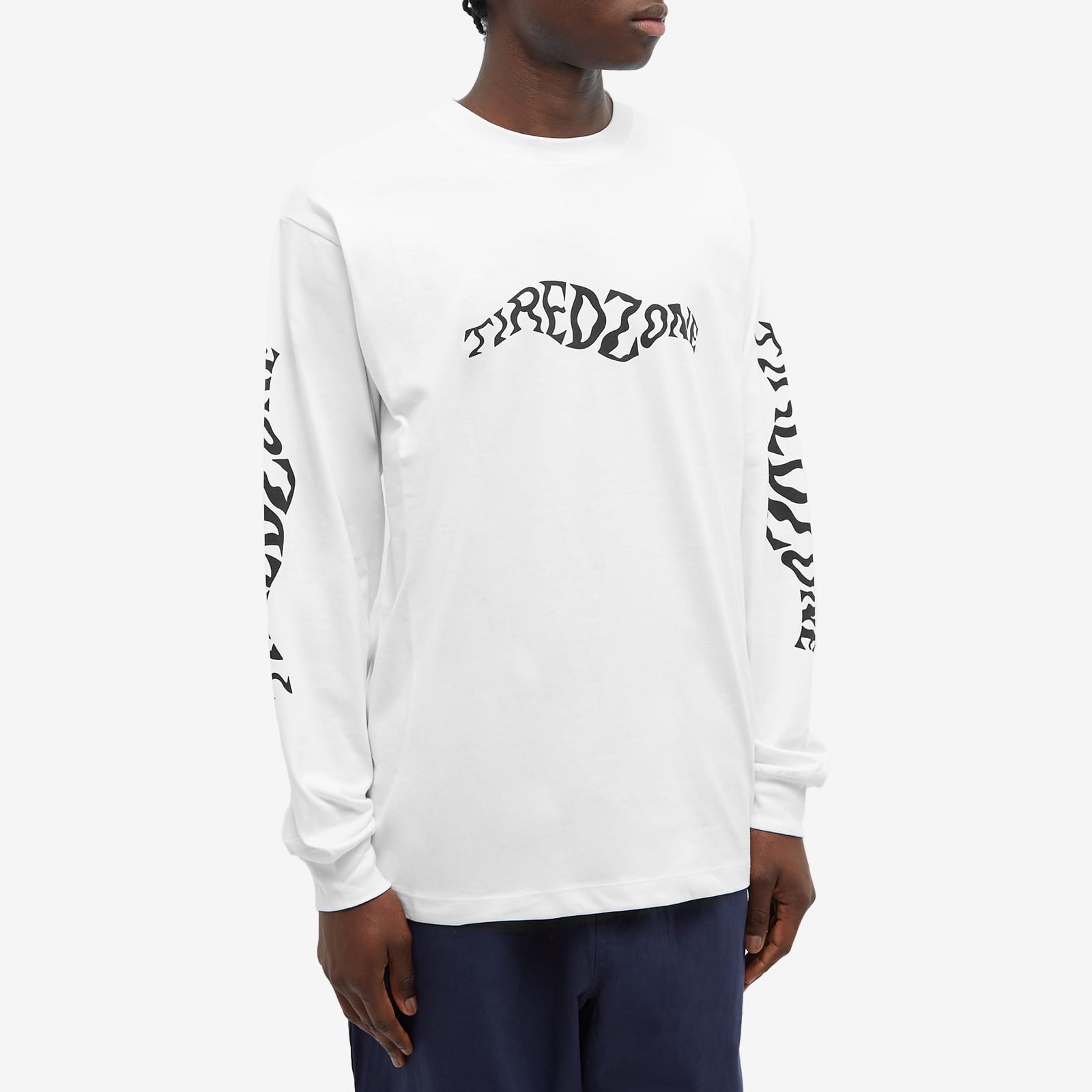 Tired Skateboards Long Sleeve Tired Zone TShirt White END. (CN)