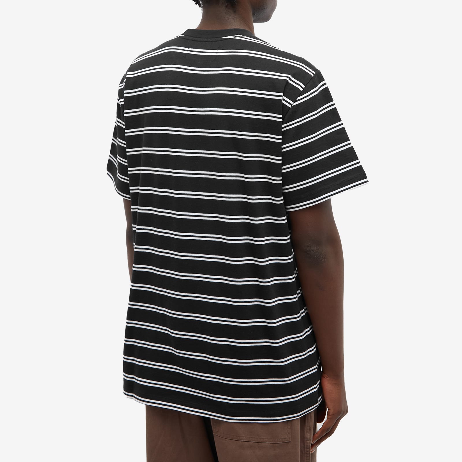 Tired Skateboards Stamp Stripe Pocket TShirt Black END.