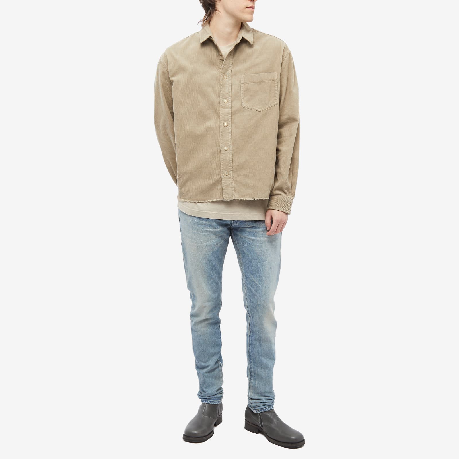 John Elliott Corduroy Hemi Oversized Shirt Bark END. (Global)