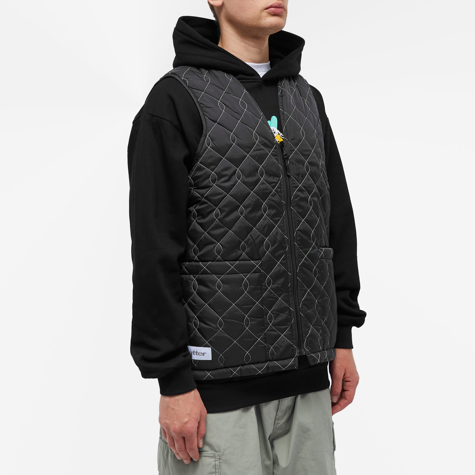 Butter Goods Chain Link Reversible Puffer Vest Black & Slate END. (HK)