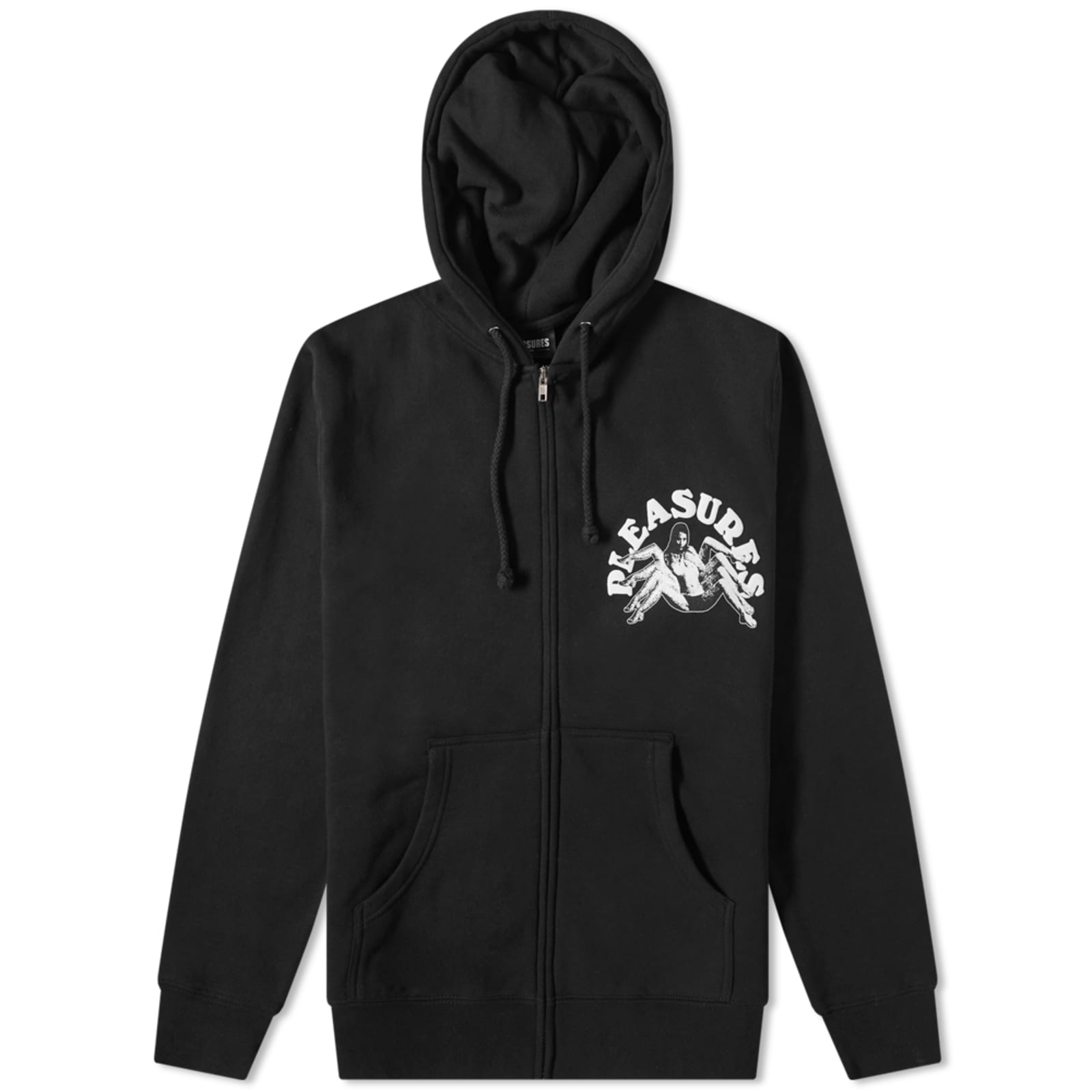 PLEASURES Logic Zip Up Hoodie - Black