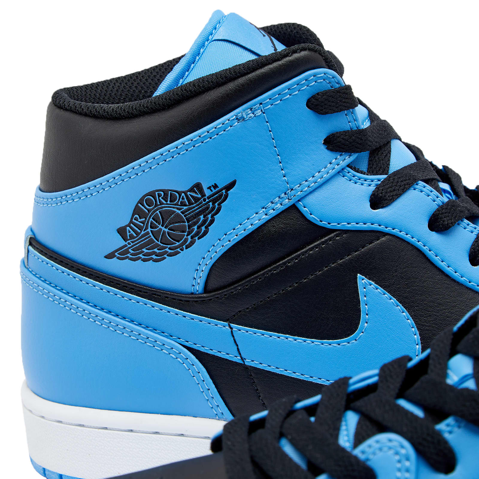 jordan 1 mid black blue white