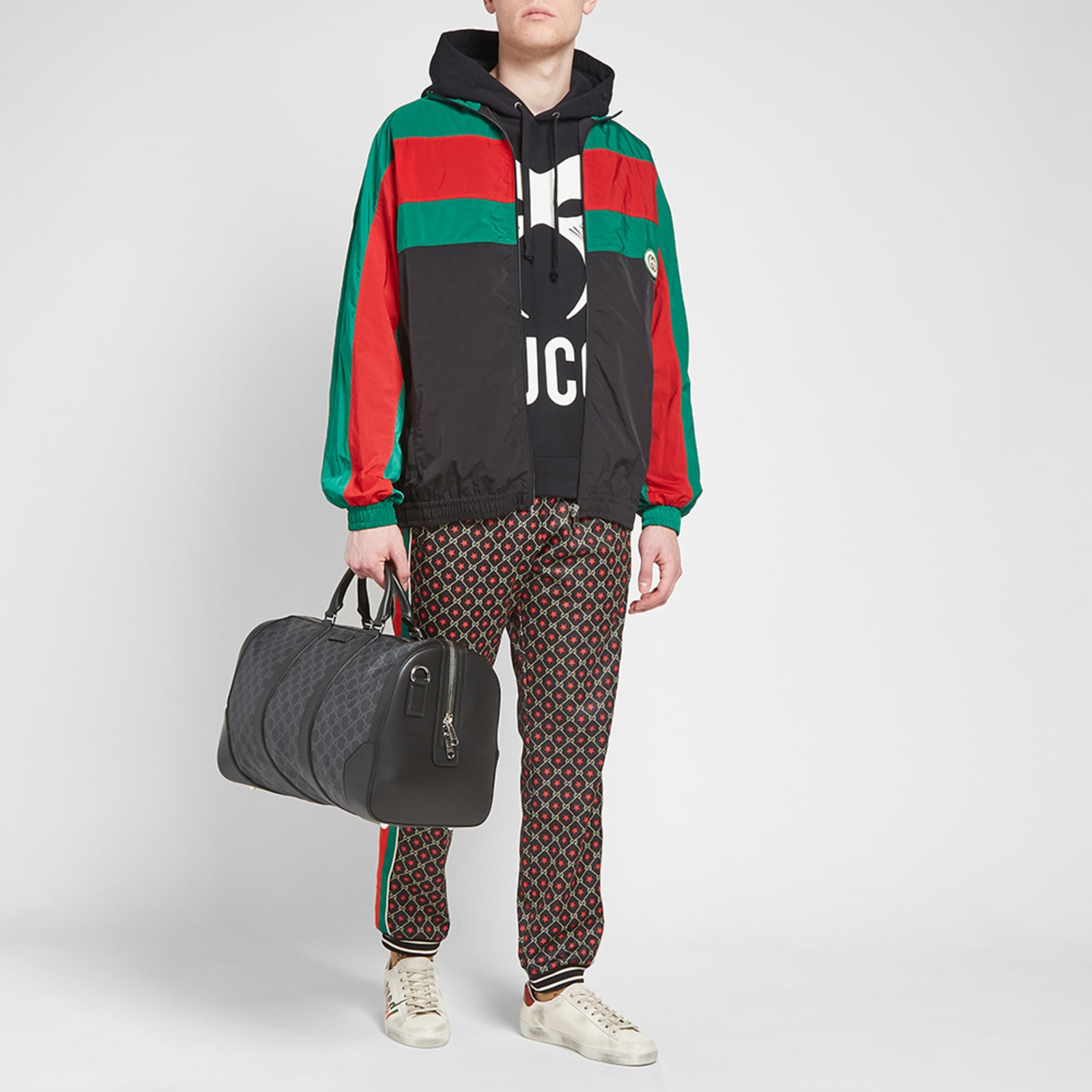 Gucci Spike Mask Logo Hoody Black & White END.