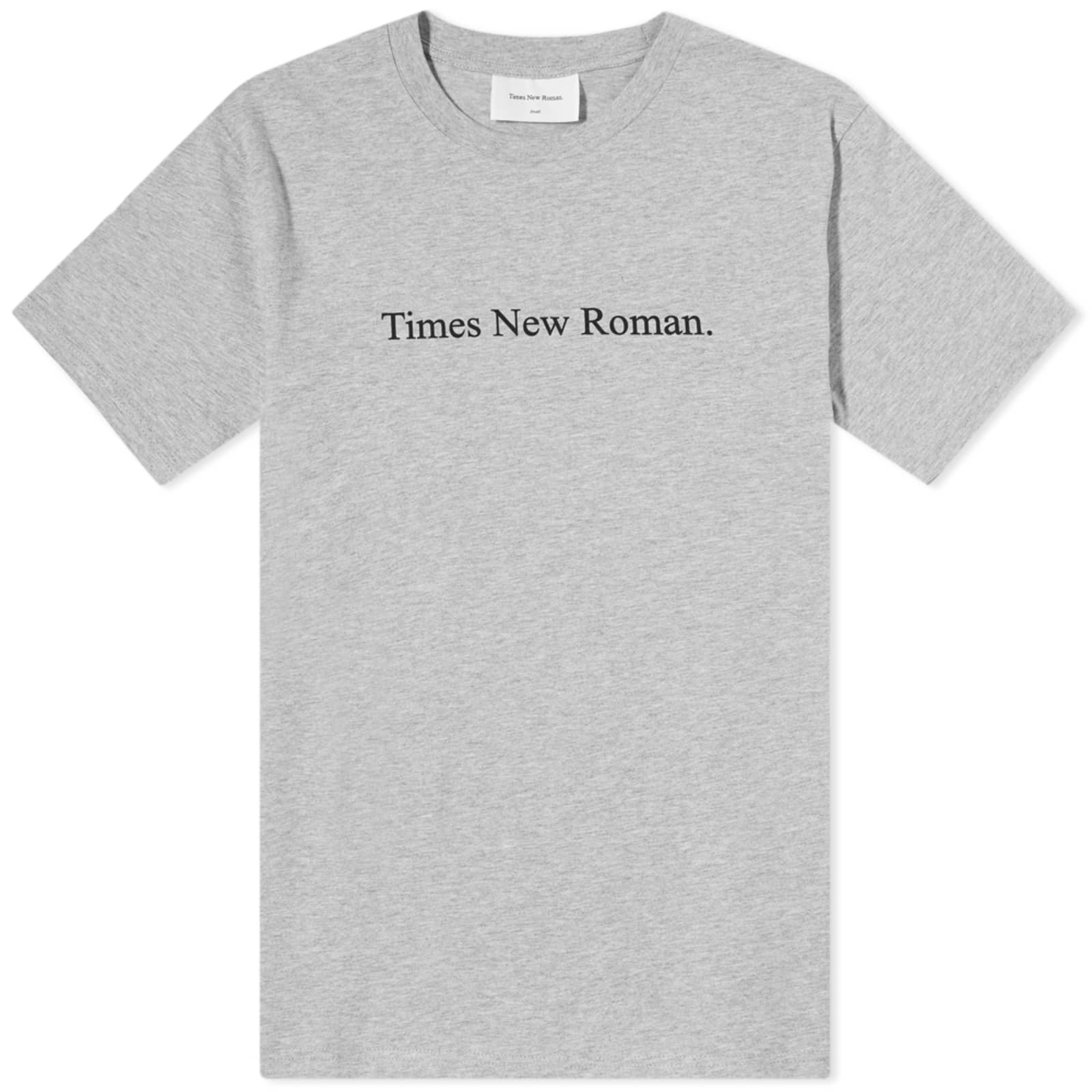 Times New Roman Classic Logo Organic TShirt Grey END.