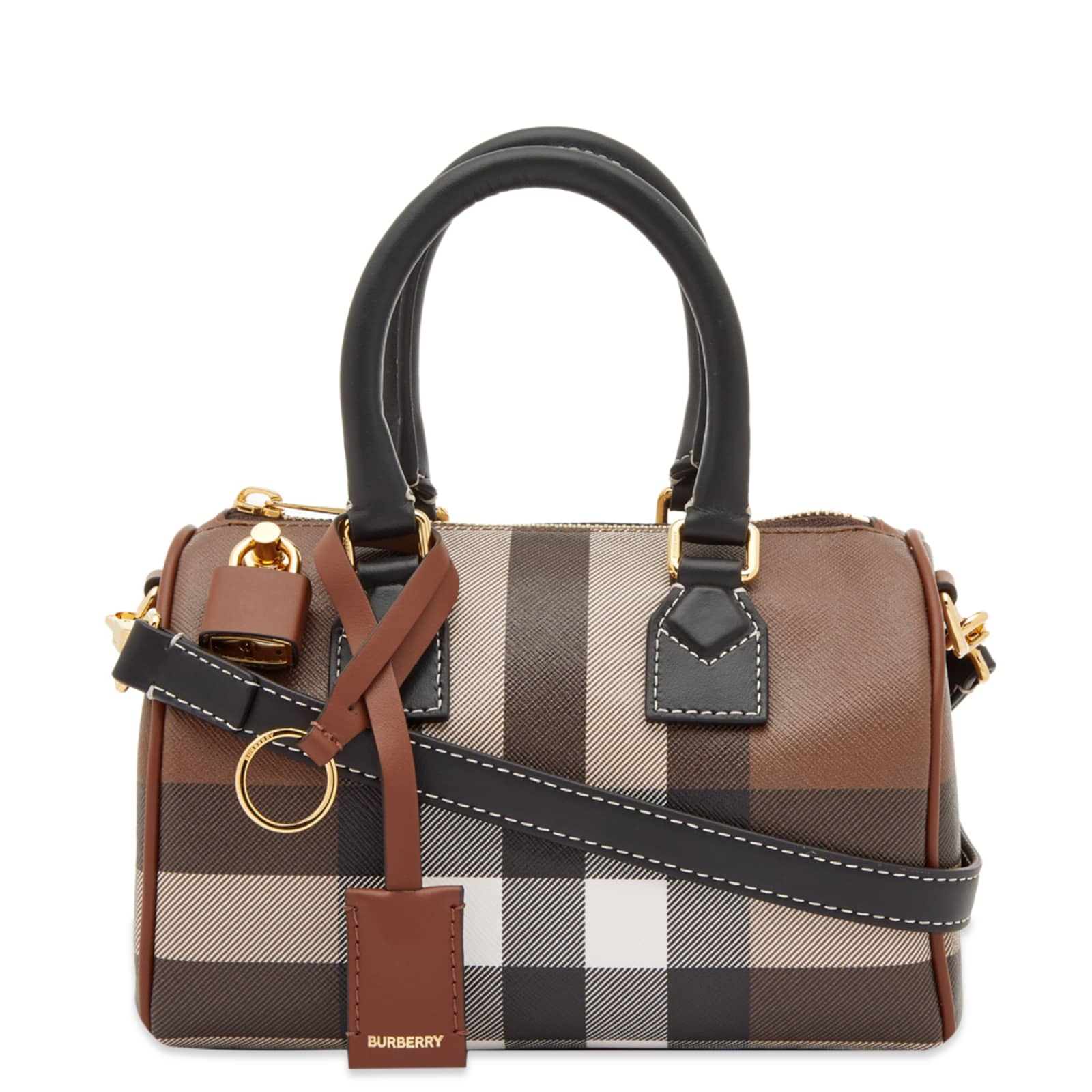 Burberry Mini Bowling Bag Dark Birch Brown Check END. (GB)