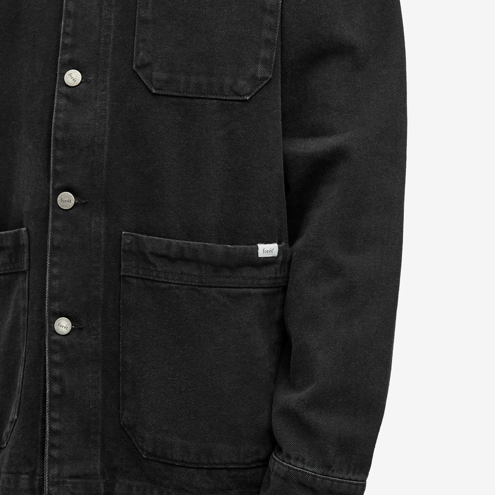 Foret Rowan Denim Overshirt - Washed Black