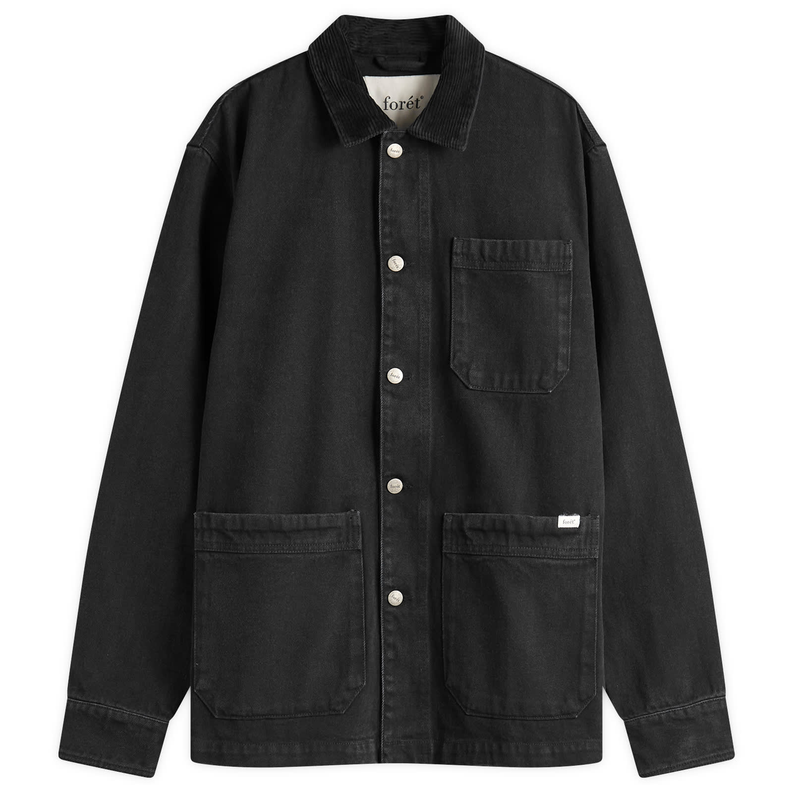 Foret Rowan Denim Overshirt - Washed Black