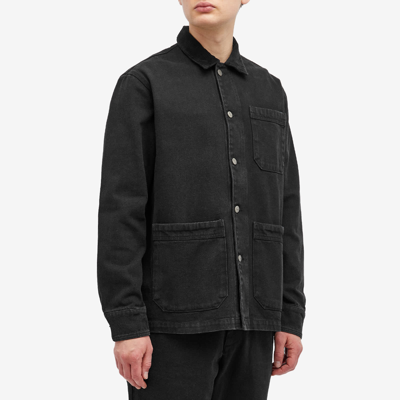 Foret Rowan Denim Overshirt - Washed Black