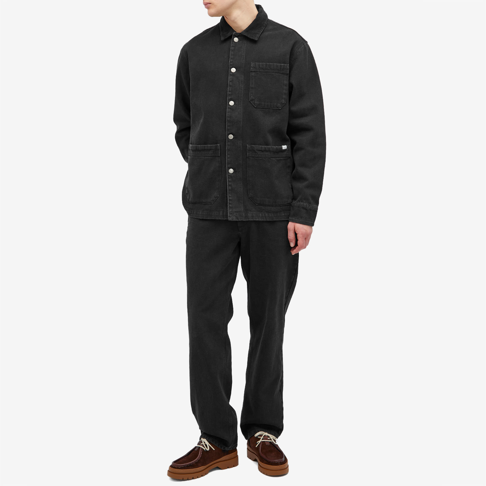 Foret Rowan Denim Overshirt - Washed Black