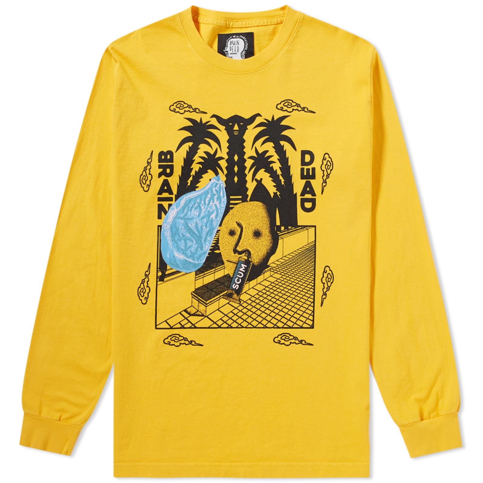 Brain Dead Long Sleeve Scum Tee - Mustard