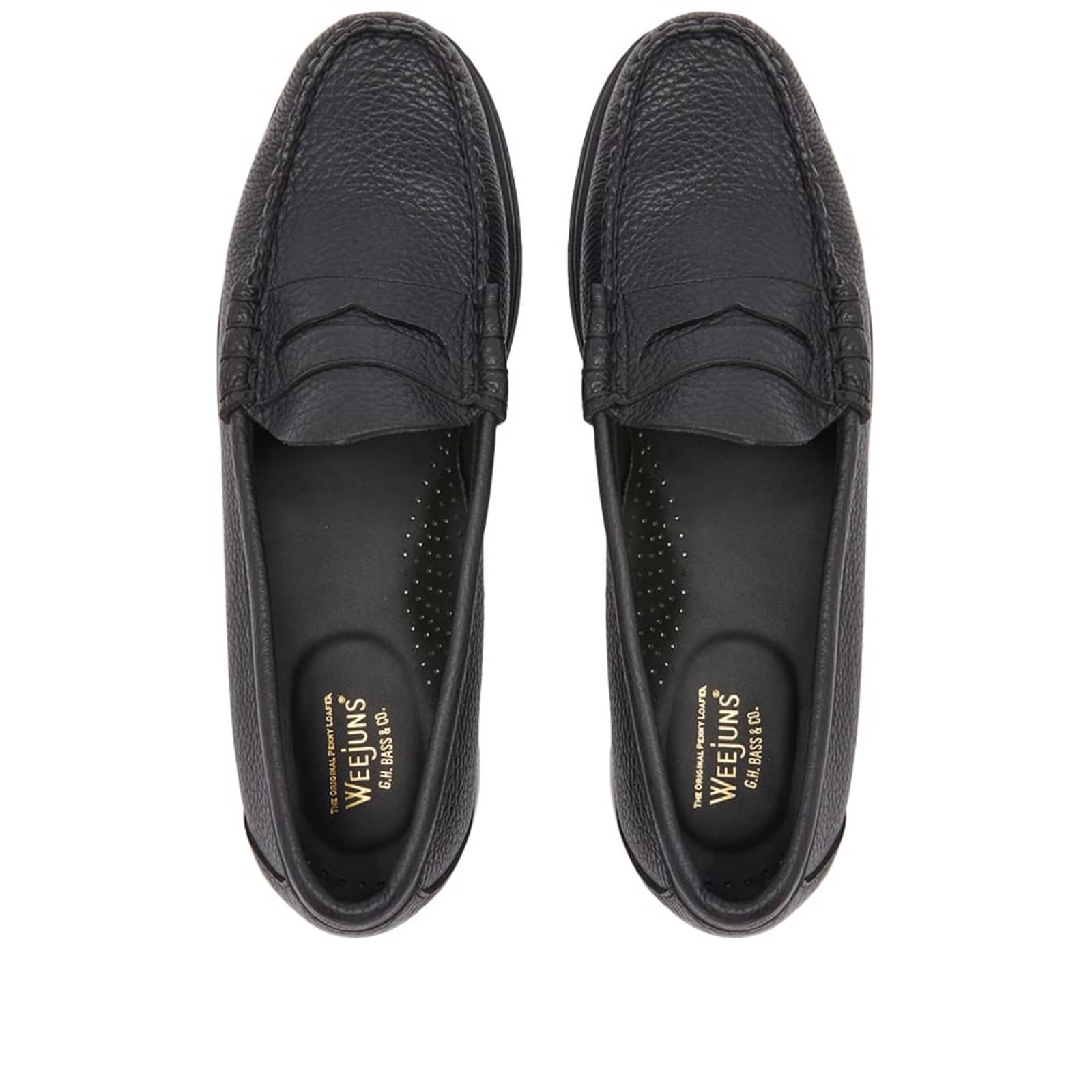 Bass Weejuns Larson Penny Loafer - Black Tumbled Leather