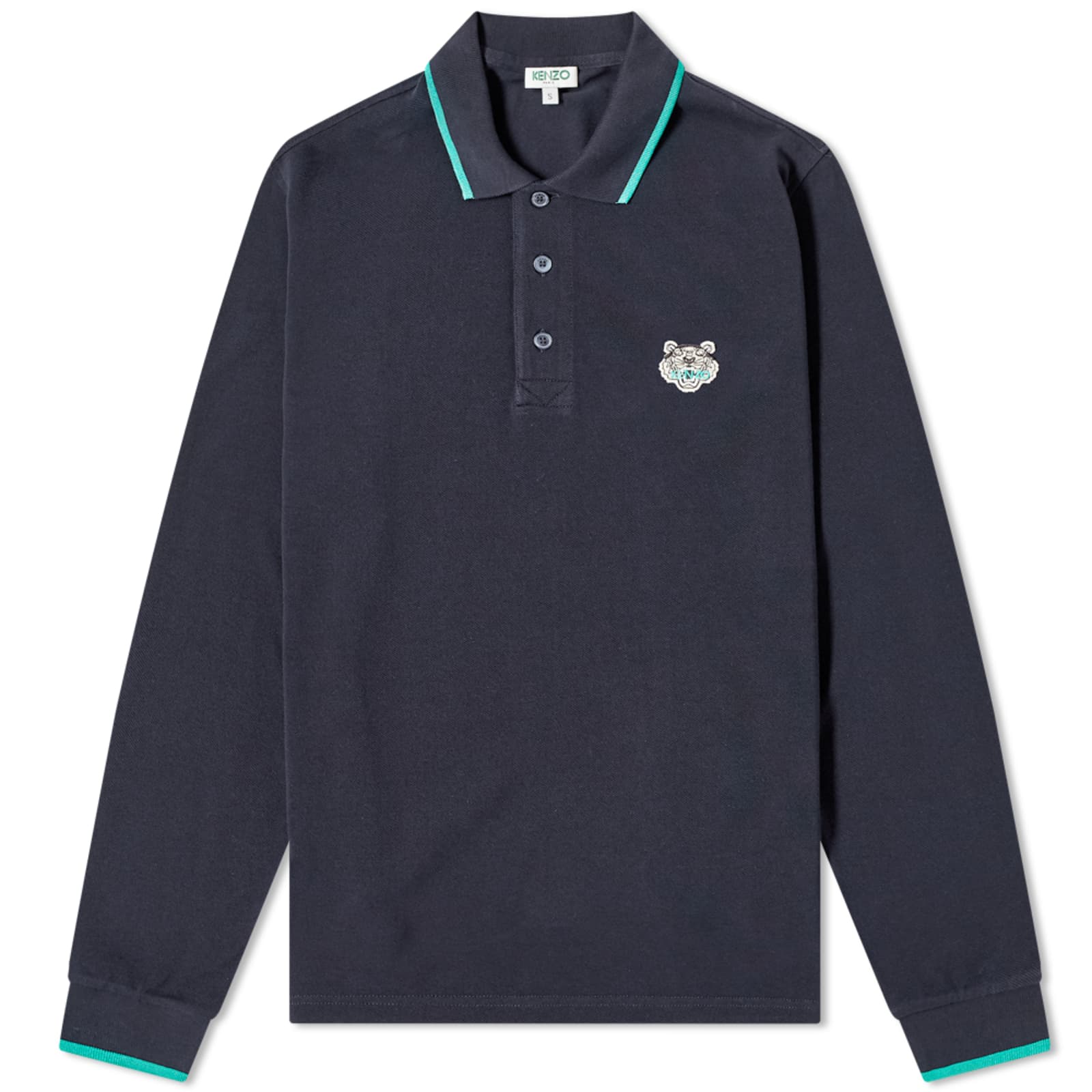 Kenzo Long Sleeve Tiger Polo - Midnight Blue