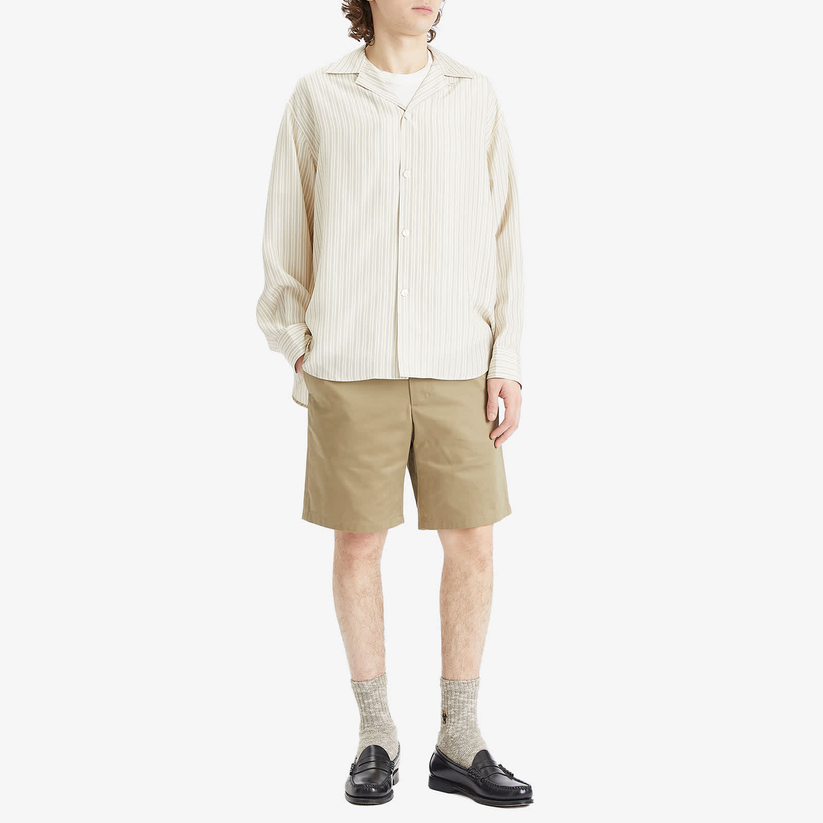 AMI Paris Elasticated Waist Cotton Shorts - Laurel