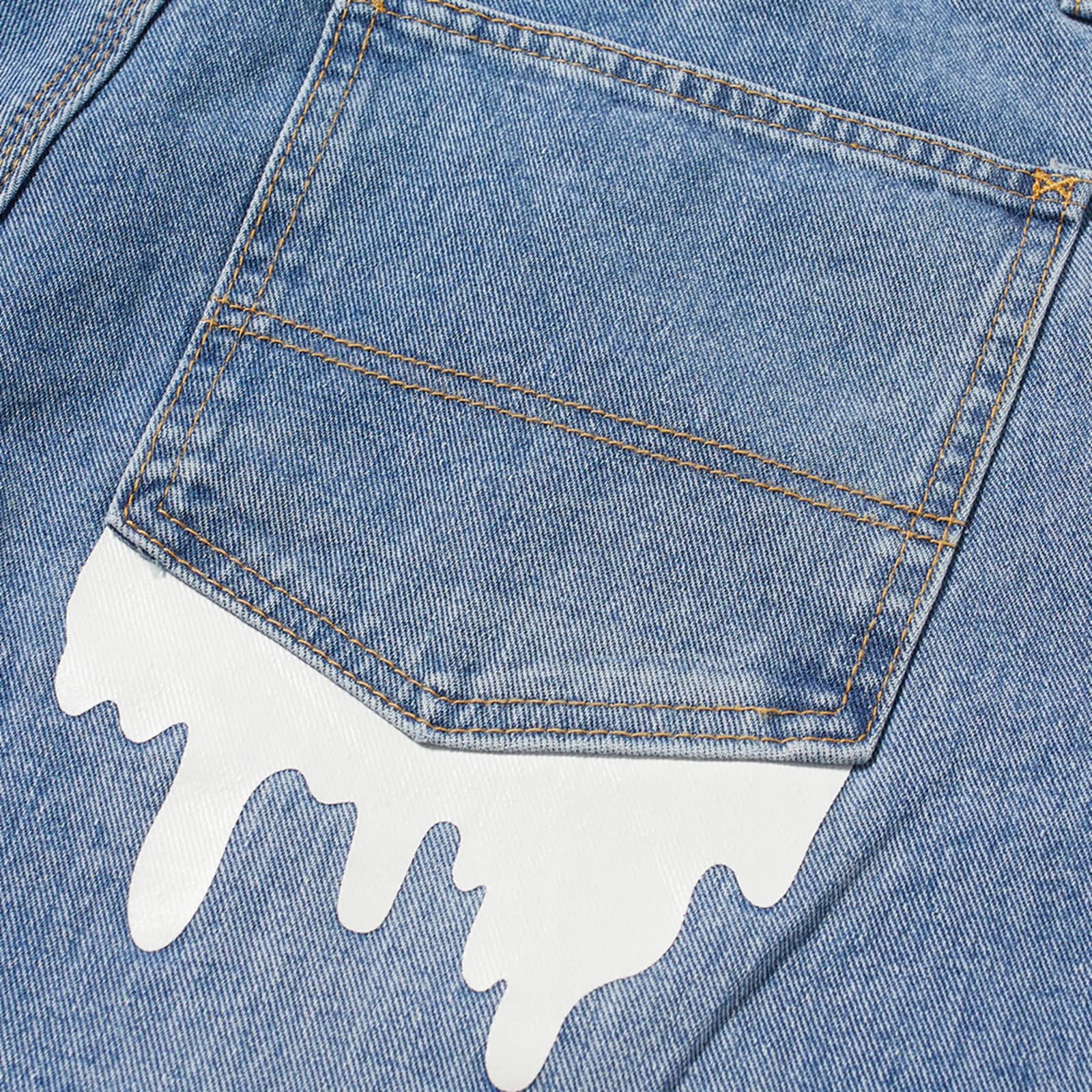 ICECREAM Drip Denim Pant Light Blue END DK  ICECREAM Drip Denim Pant Light Blue END DK