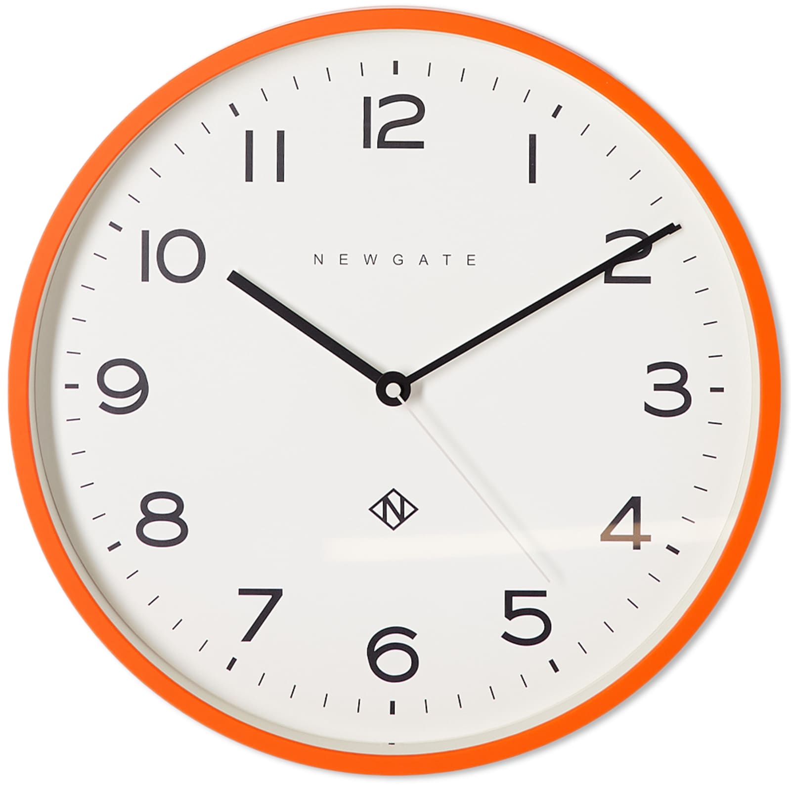 Newgate Clocks Echo Number Three Wall Clock Orange END.