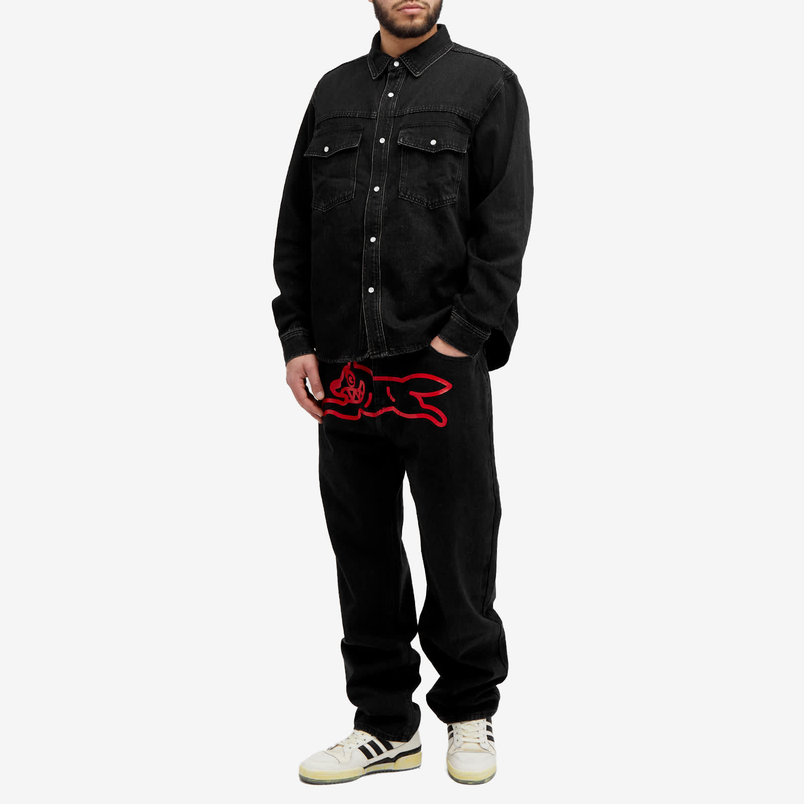 Icecream Running Dog Denim Shirt Black END HK 