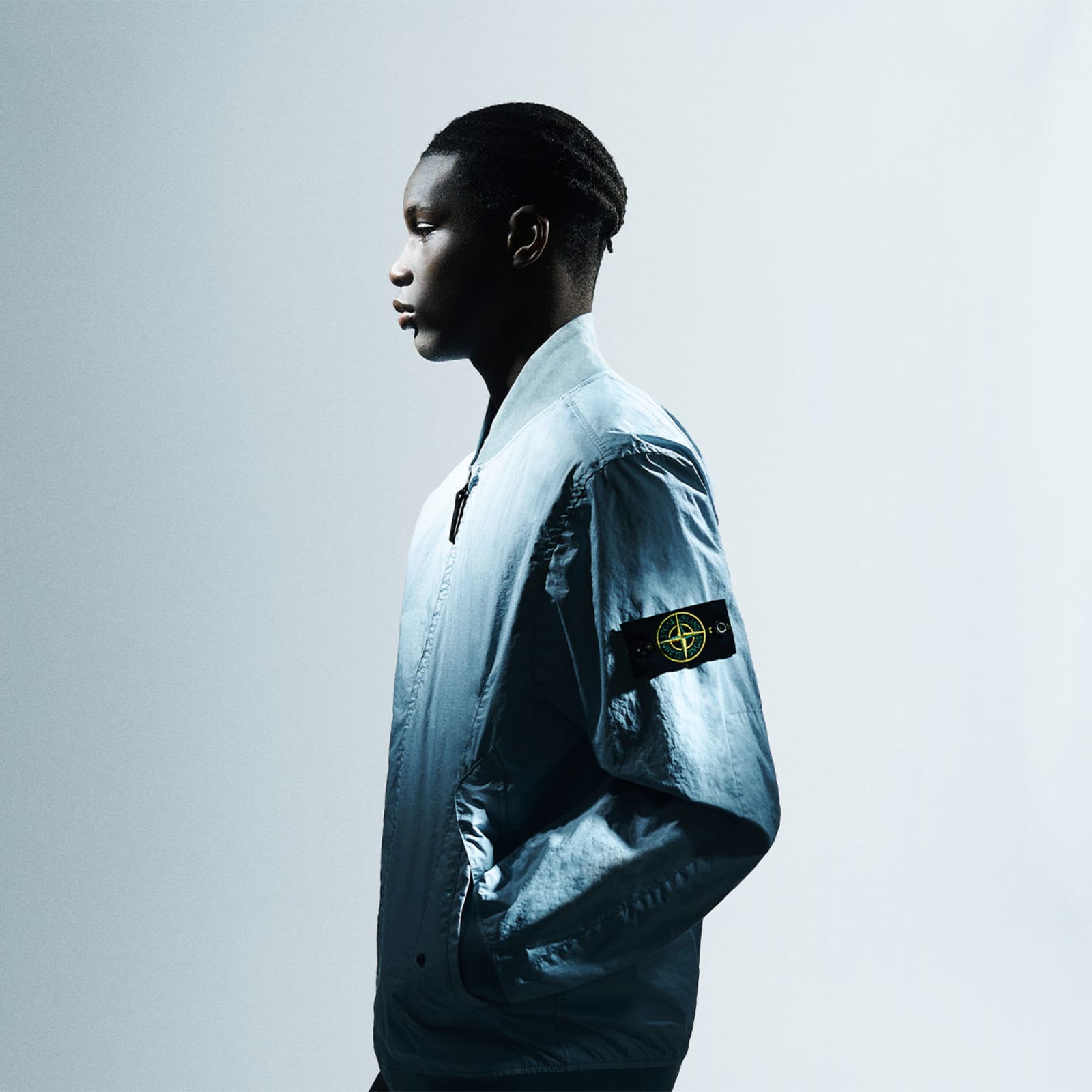 Stone Island Membrana 3L TC Bomber Jacket Sky Blue | END. (GB)