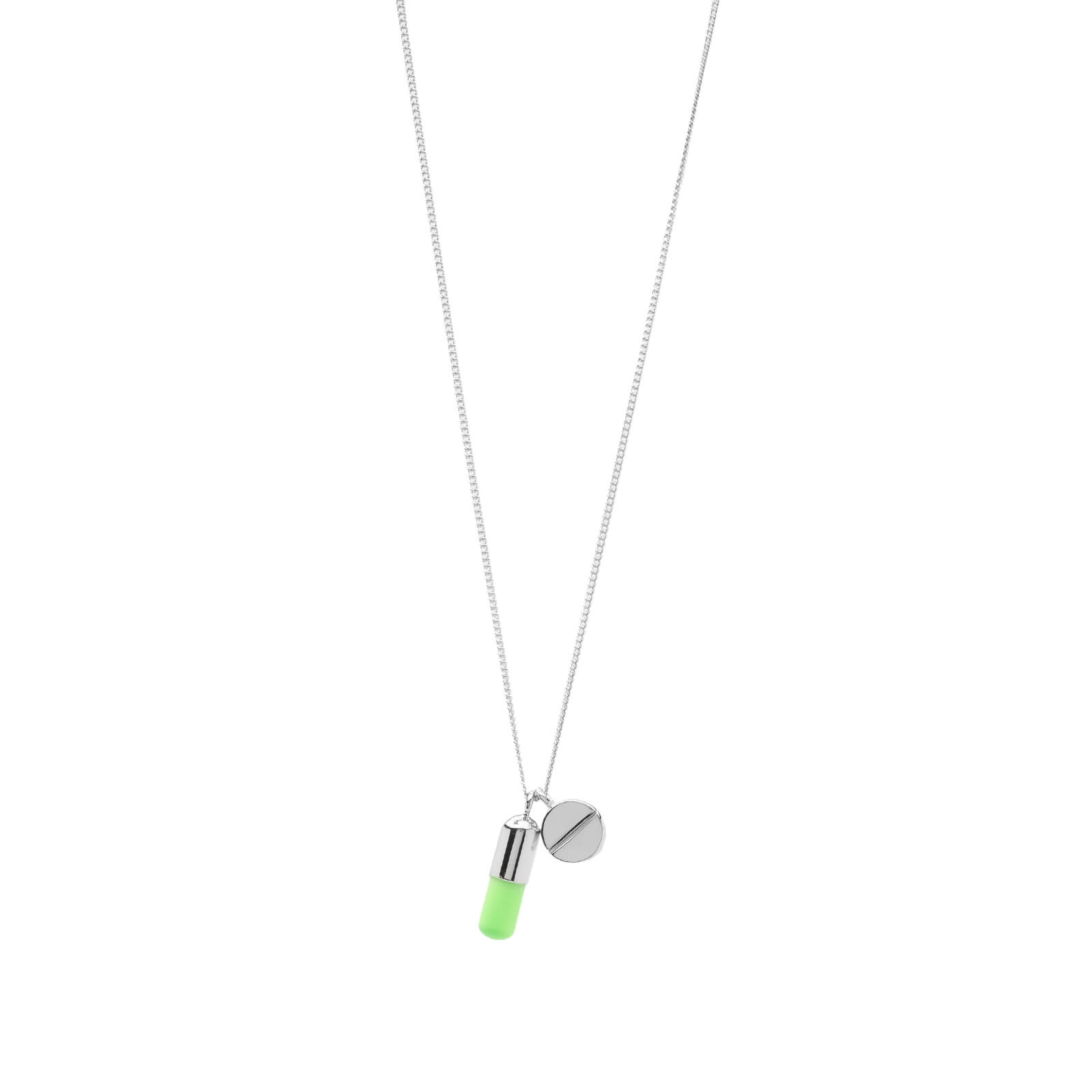 Ambush Pill Charm Necklace - Silver