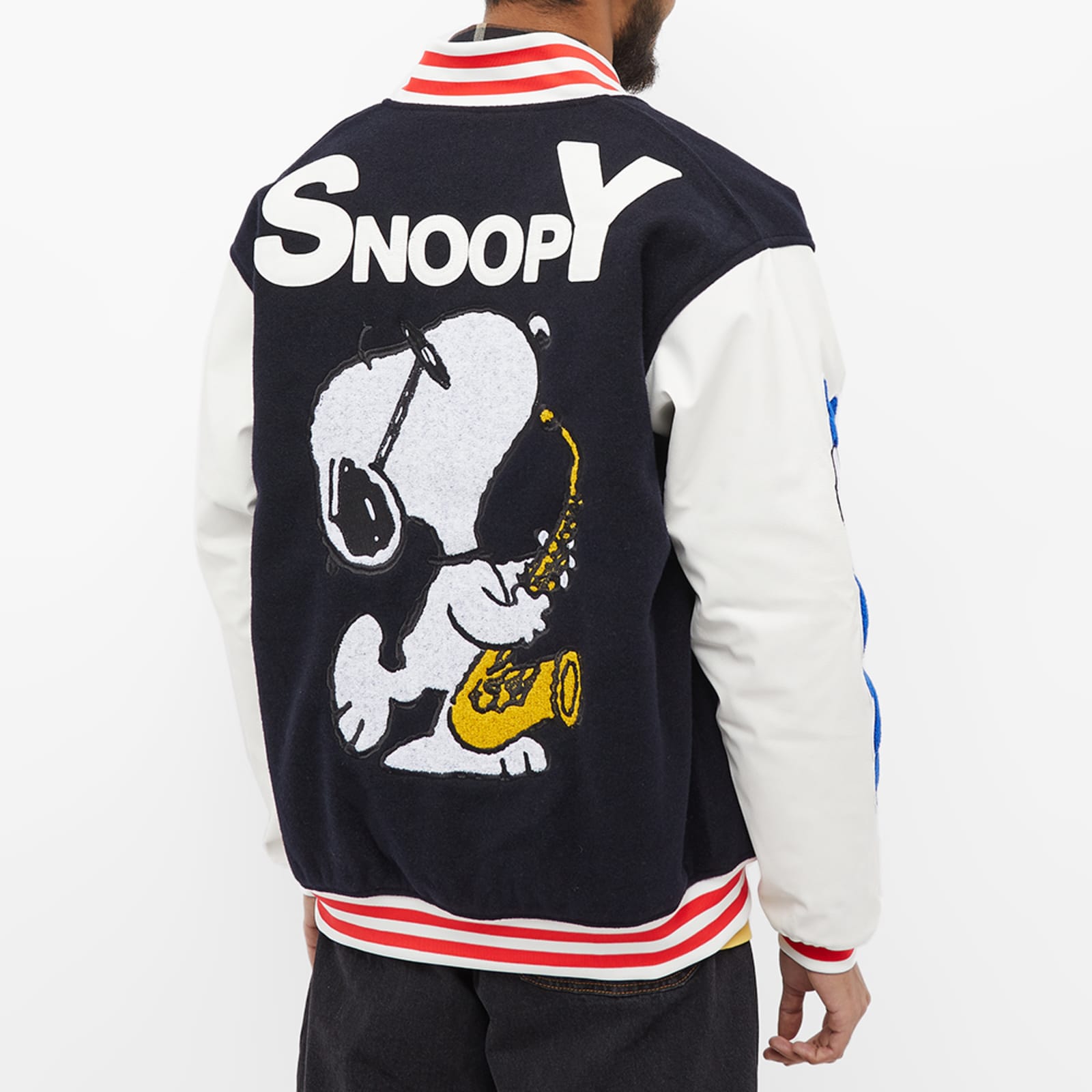 Butter Goods x Peanuts Jazz Varsity Jacket Navy END.