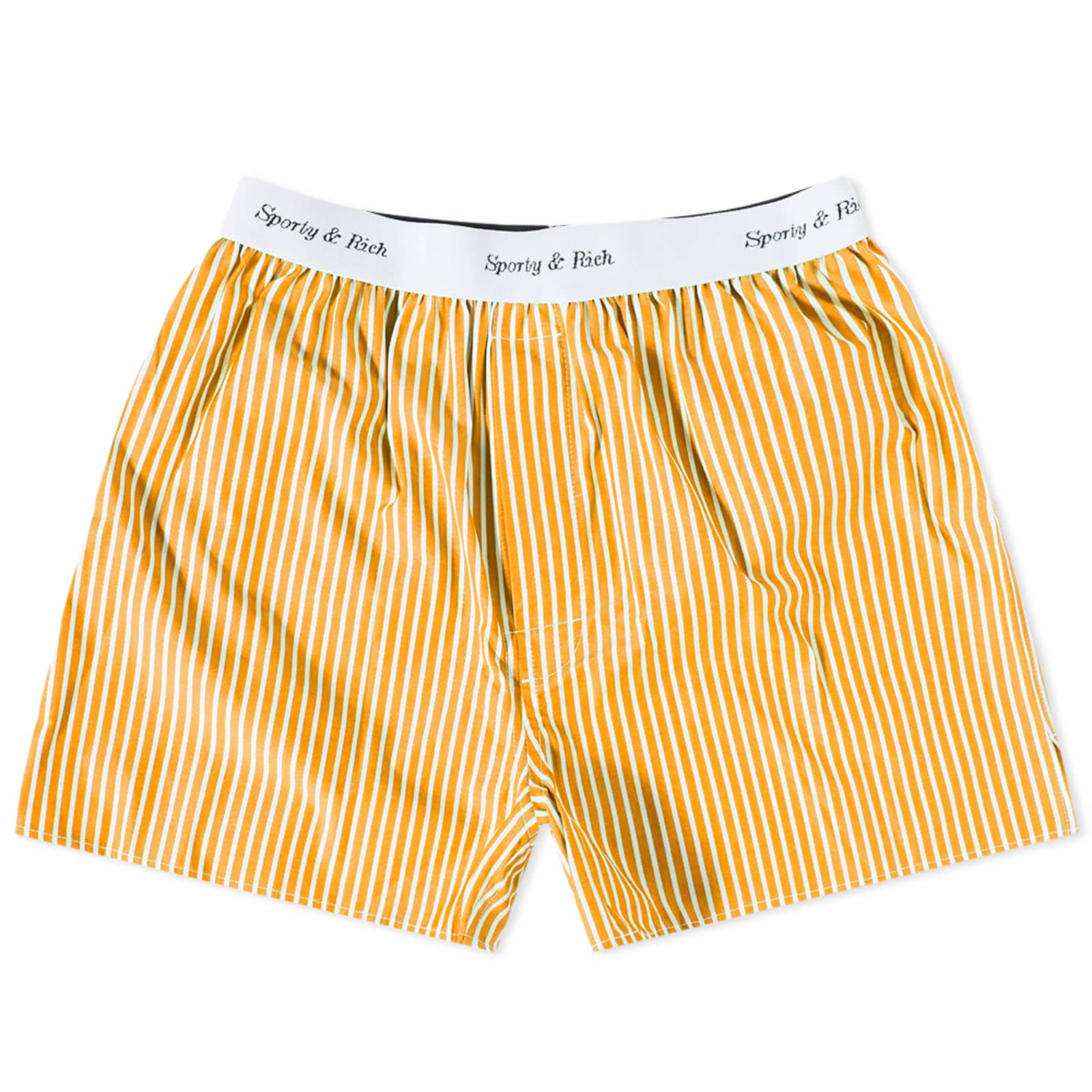 Sporty & Rich Cassie Boxer Shorts Yellow Striped END.
