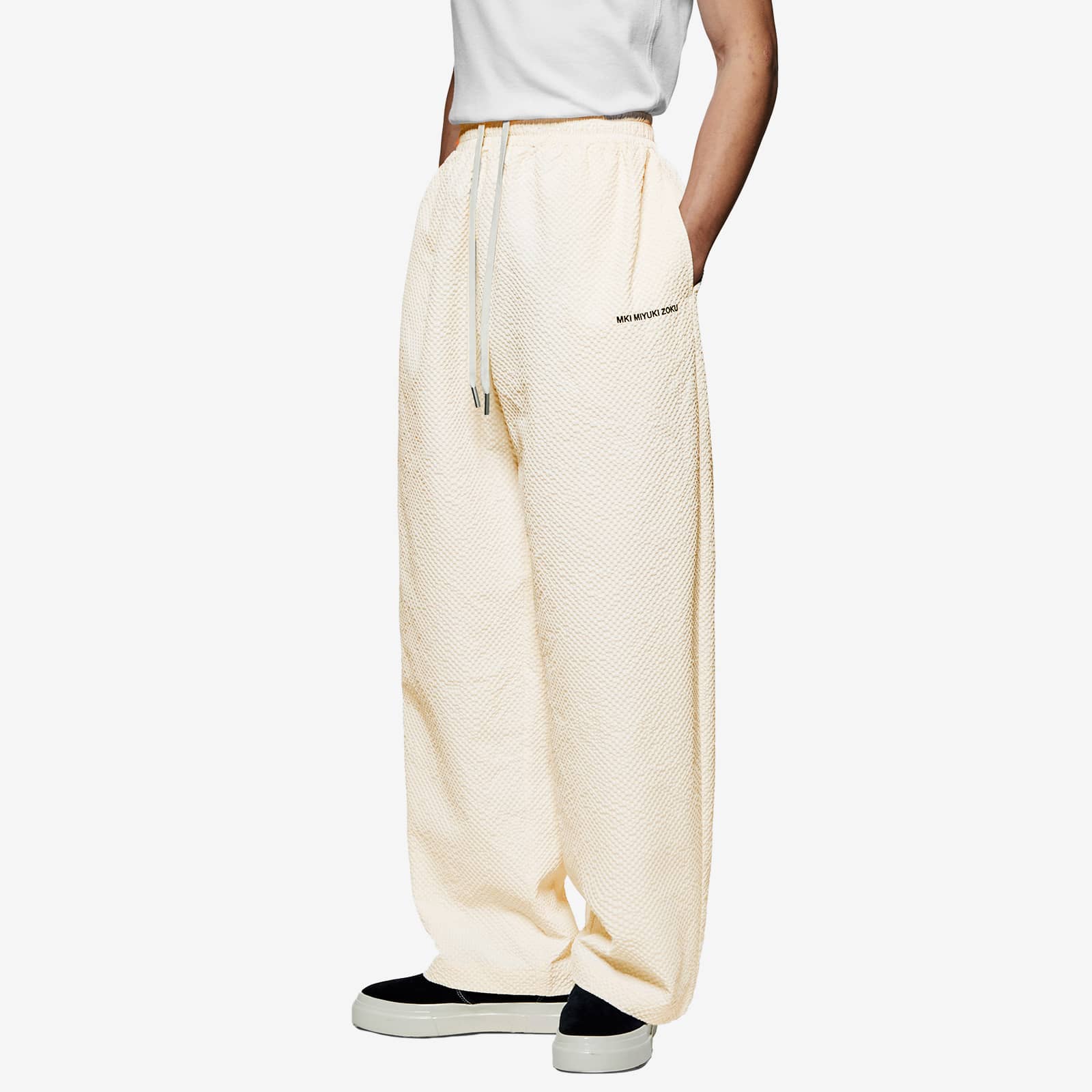 MKI Seersucker Wide Leg Trousers