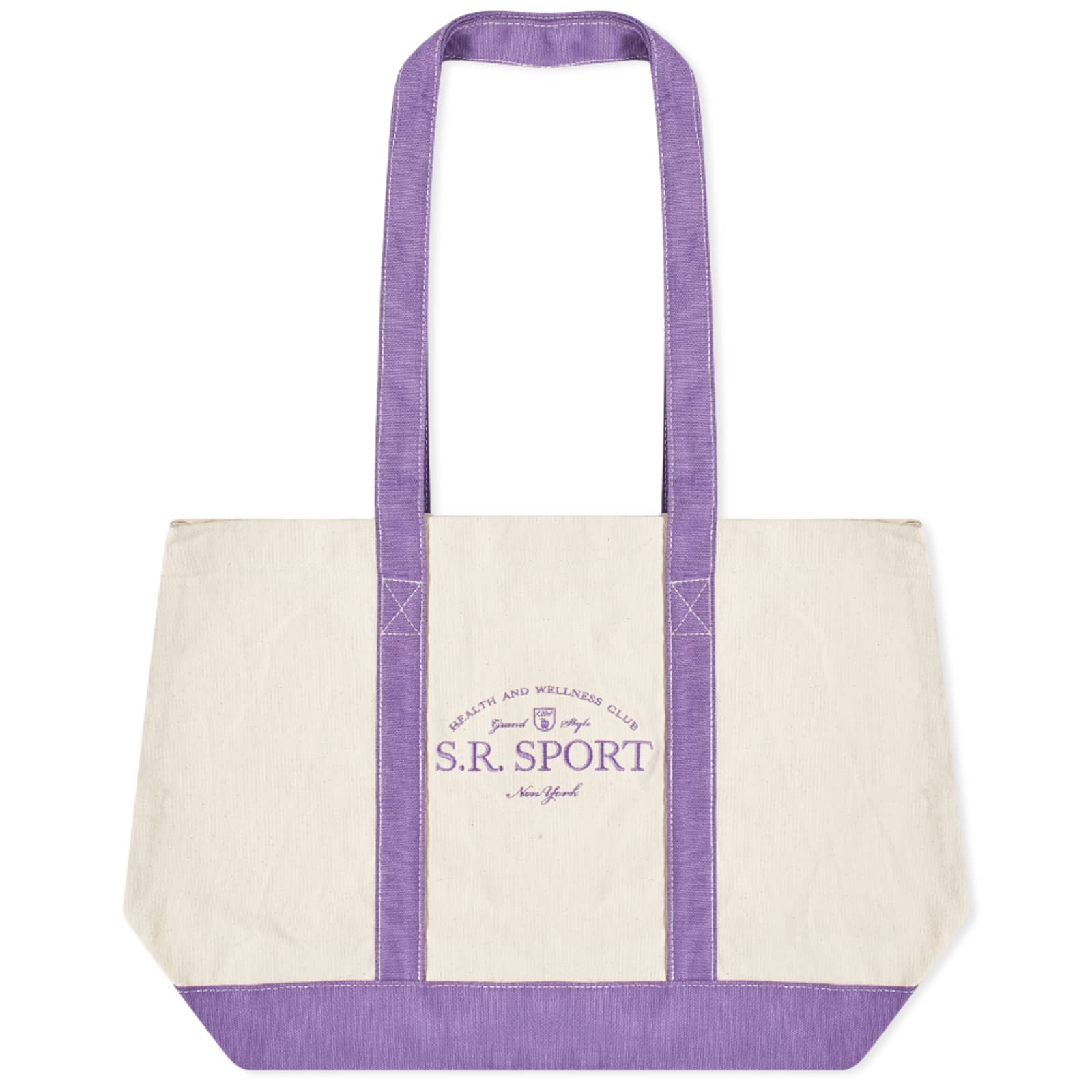Sporty & Rich Wimbledon Tote Bag Natural & Purple END.