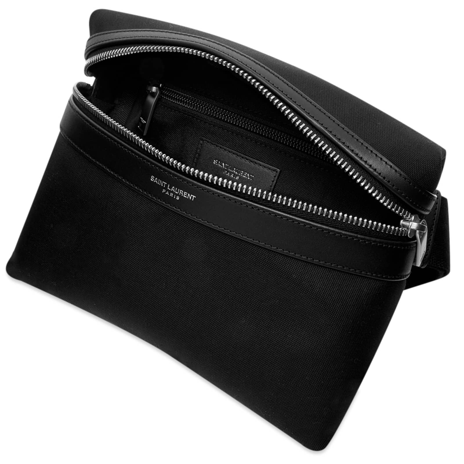 Saint Laurent City Pouch Canvas CrossBody Bag Black END.