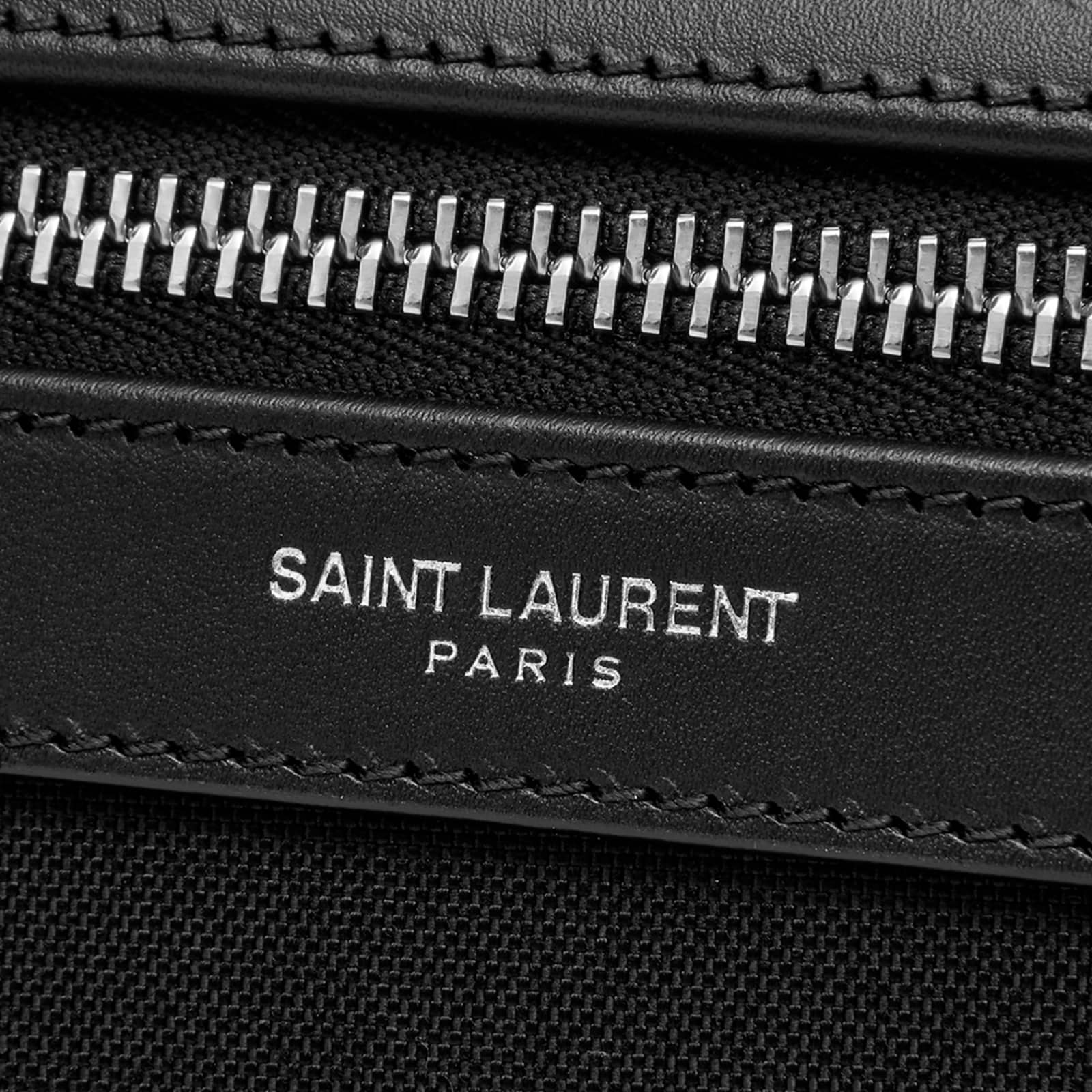 Saint Laurent City Pouch Canvas CrossBody Bag Black END.