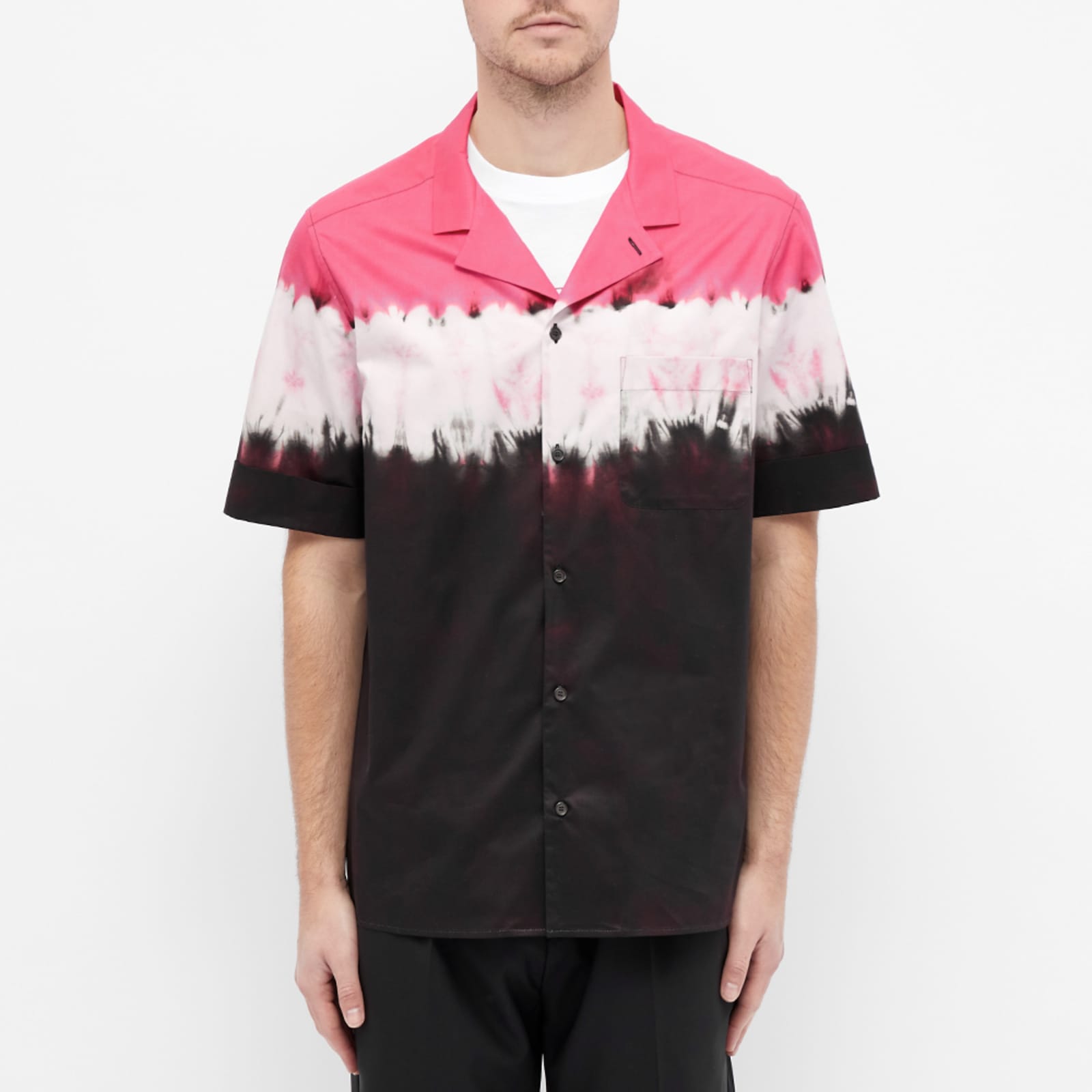 Valentino Block Tie Dye Vacation Shirt - Pink & White & Black