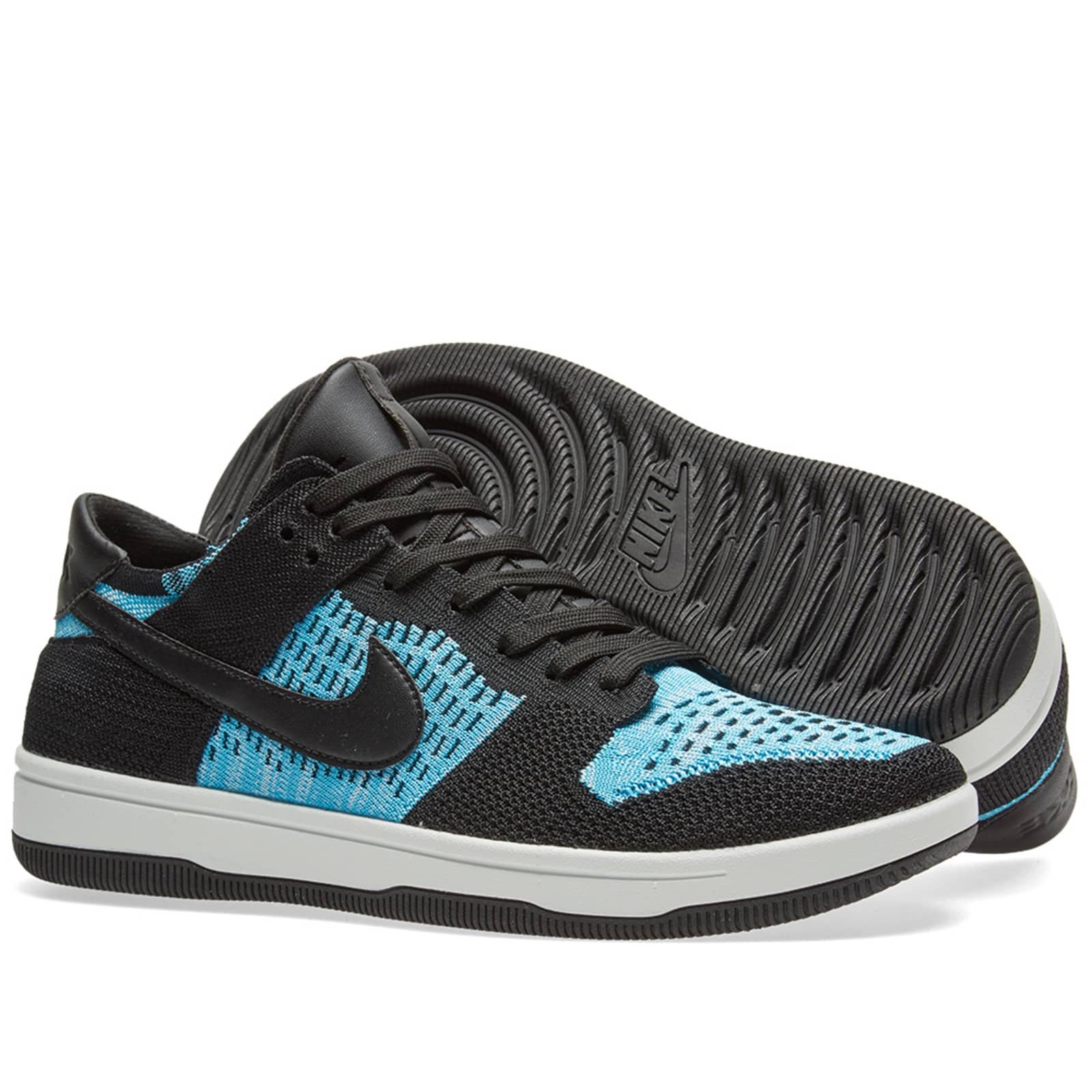 Nike Dunk Flyknit Black, Chlorine Blue & White END.