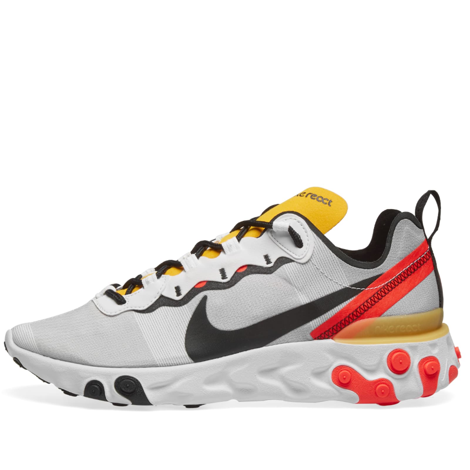 Nike React Element 55 White, Black, Crimson & Gold | END.