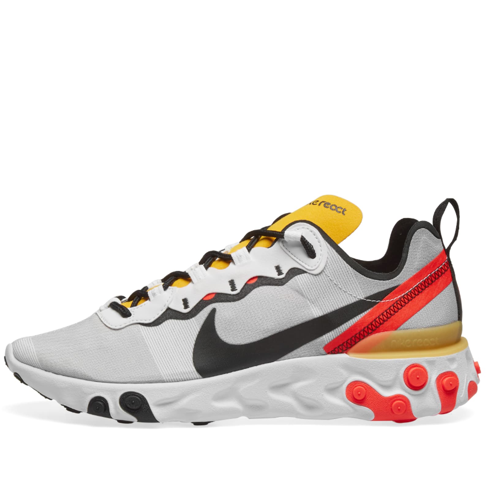 Nike React Element 55 - White, Black, Crimson & Gold