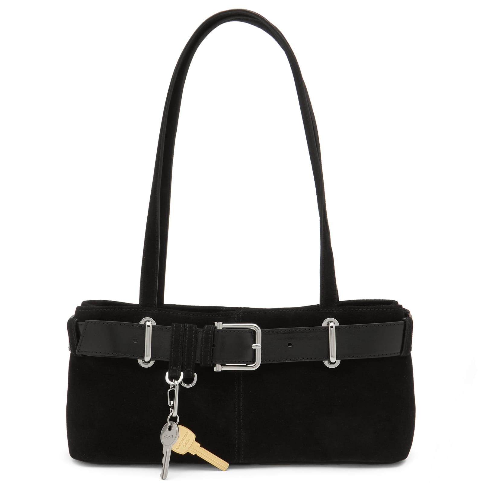 OSOI Shoulder Brocle Mini Bag - Suede Black
