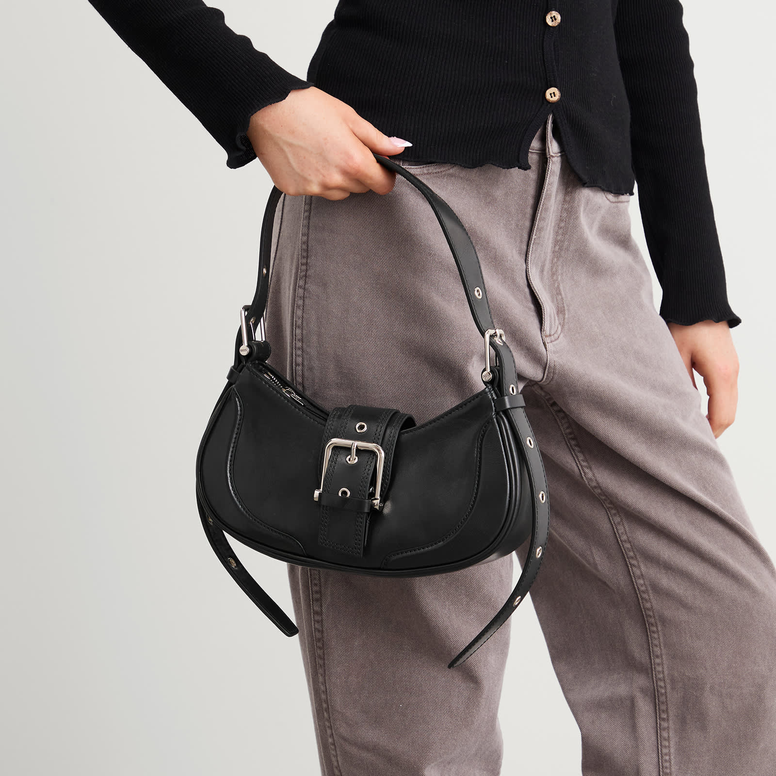 OSOI Hobo Brocle Bag - Stone Black