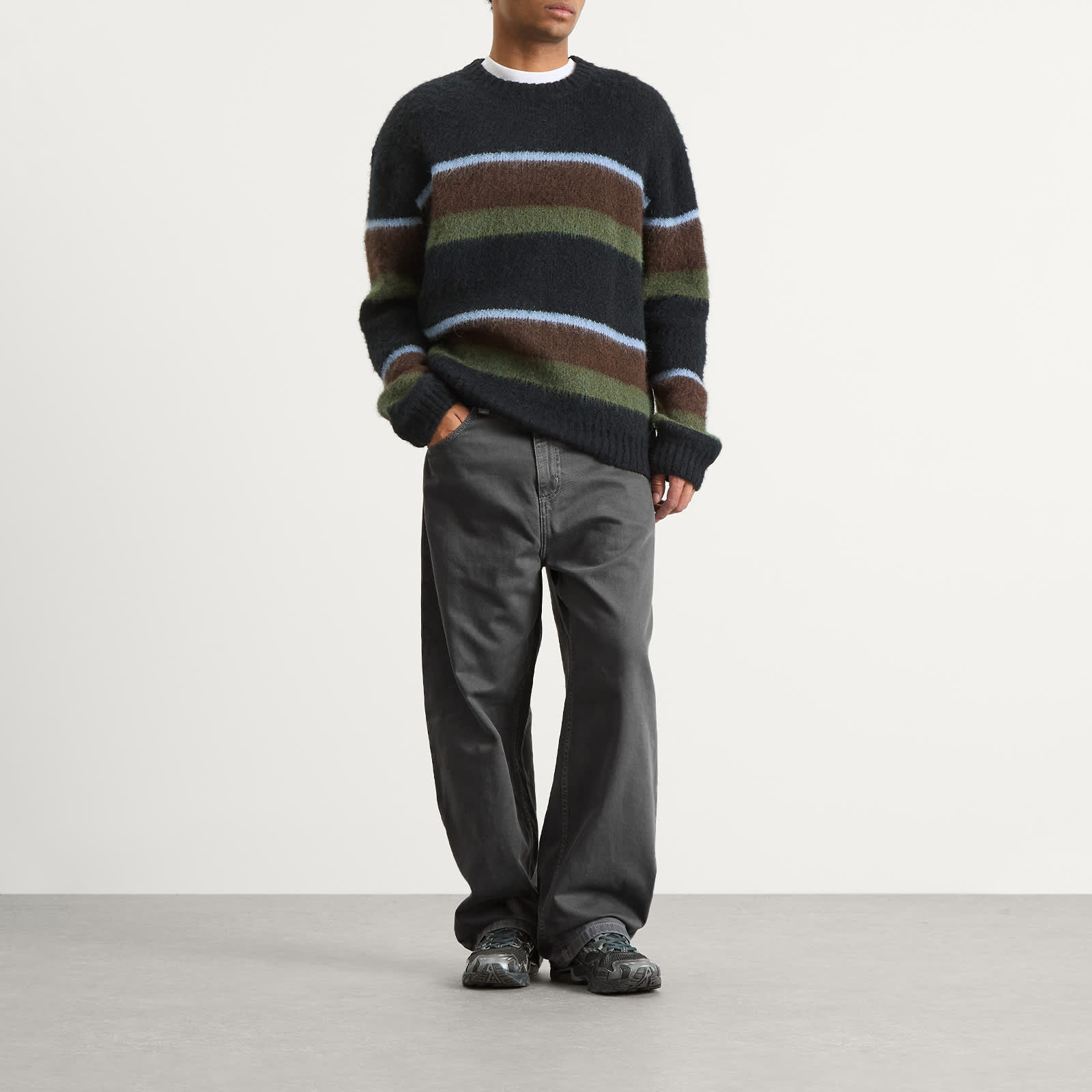 Carhartt WIP Brandon Loose Straight Twill Pants - Graphite