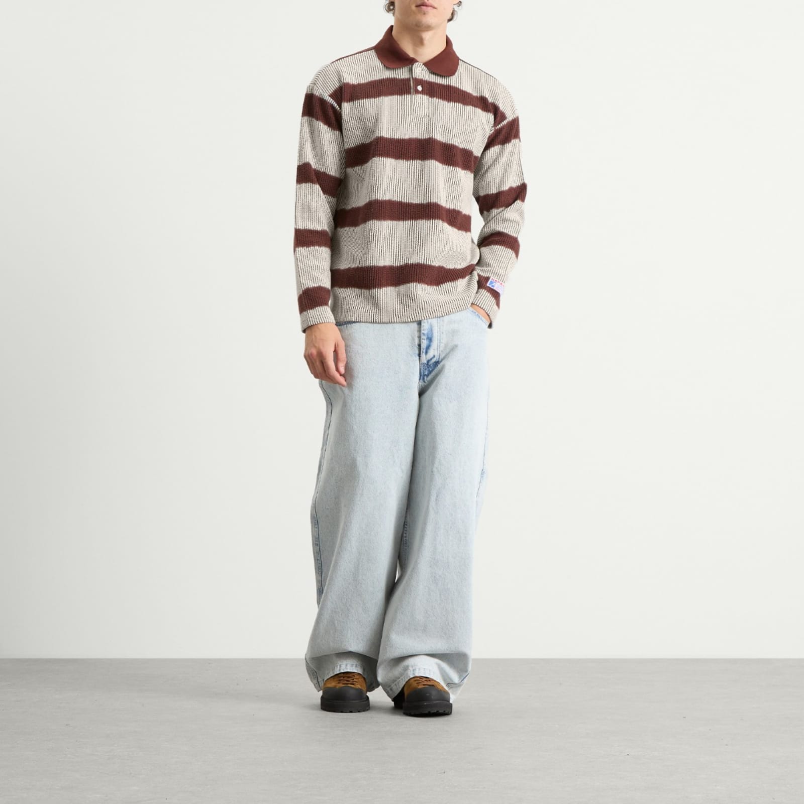 Napapijri x Martine Rose Long Sleeve Polo - Stripe L64