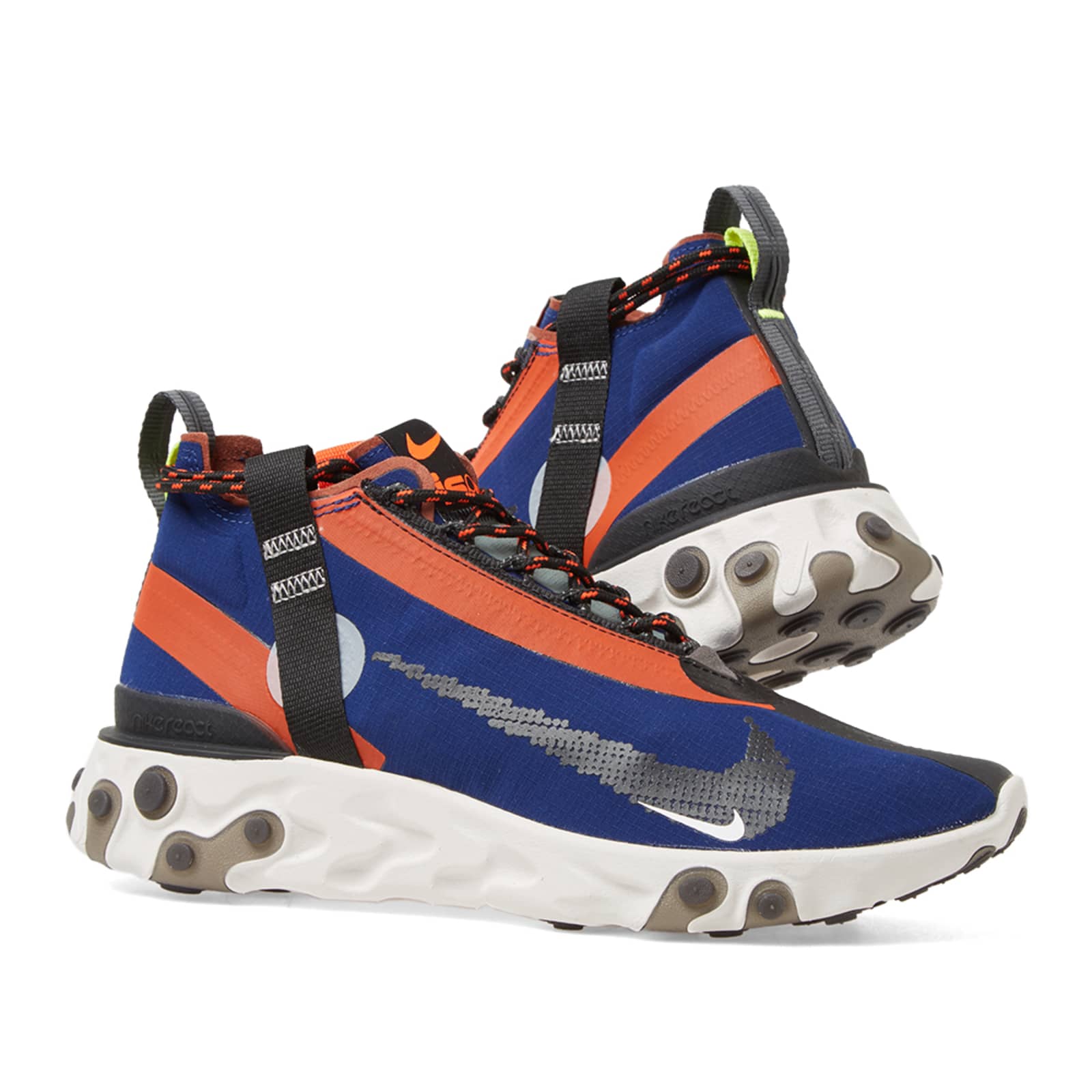 nike react runner mid wr ispa blue void team orange