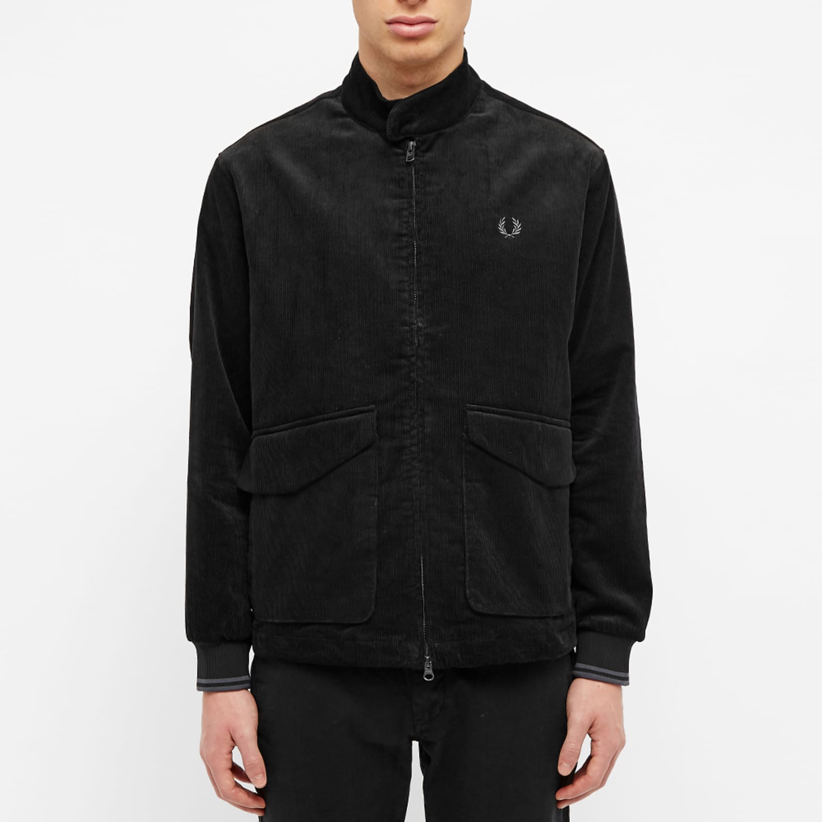 Fred Perry Cord Harrington Jacket Black END.