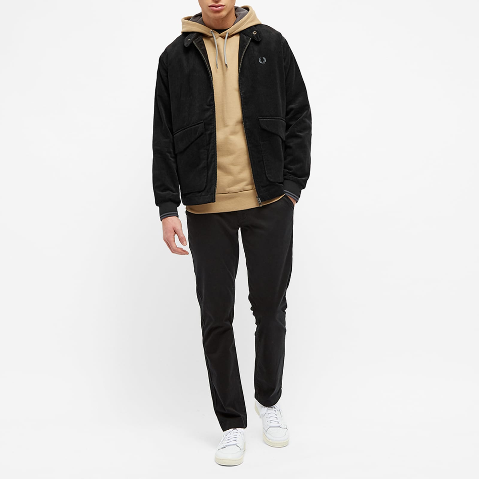 Fred Perry Cord Harrington Jacket Black END.
