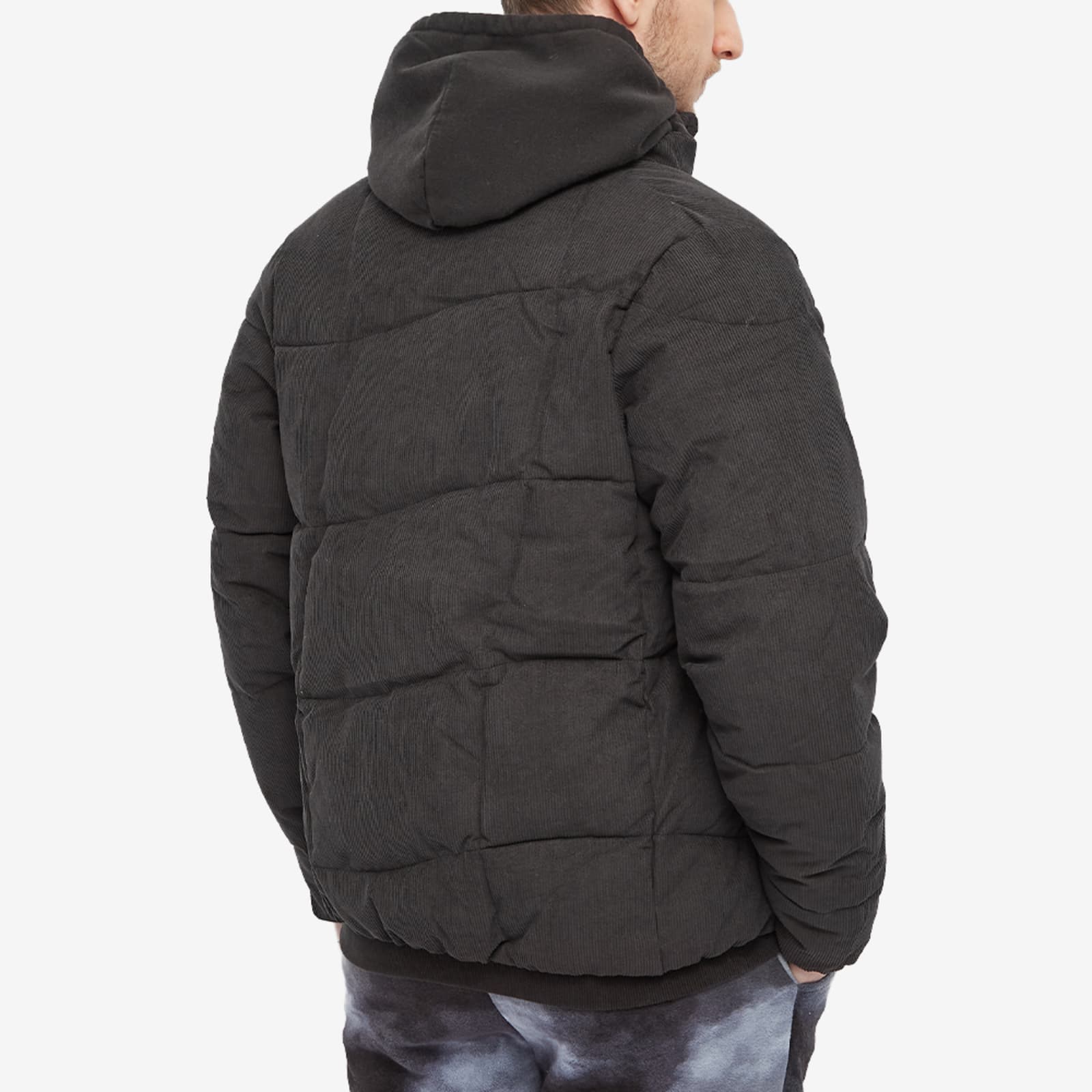 Dime Corduroy Wave Puffer Jacket - Black